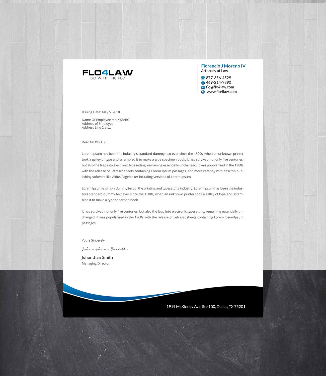 Letterhead Design by Creations Box 2015 for Florencio J Moreno IV | Design #27898786