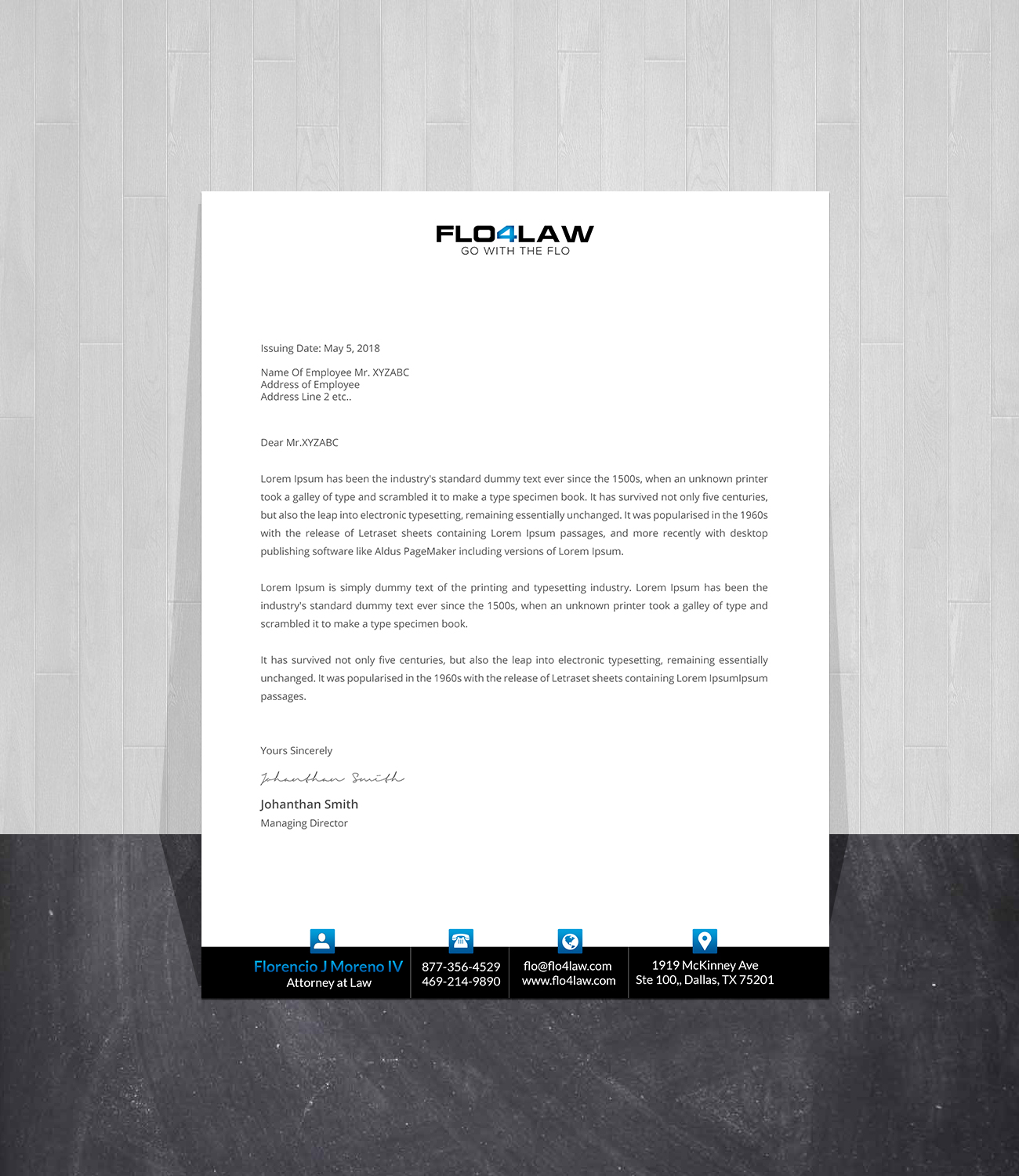 Letterhead Design by Creations Box 2015 for Florencio J Moreno IV | Design #27898788
