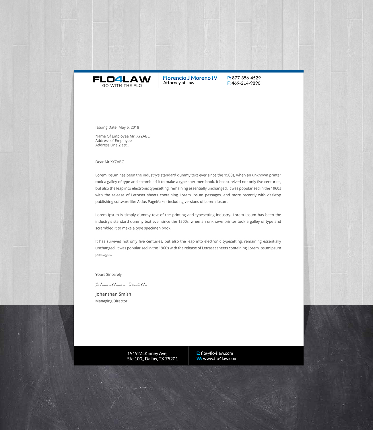 Letterhead Design by Creations Box 2015 for Florencio J Moreno IV | Design #27918882