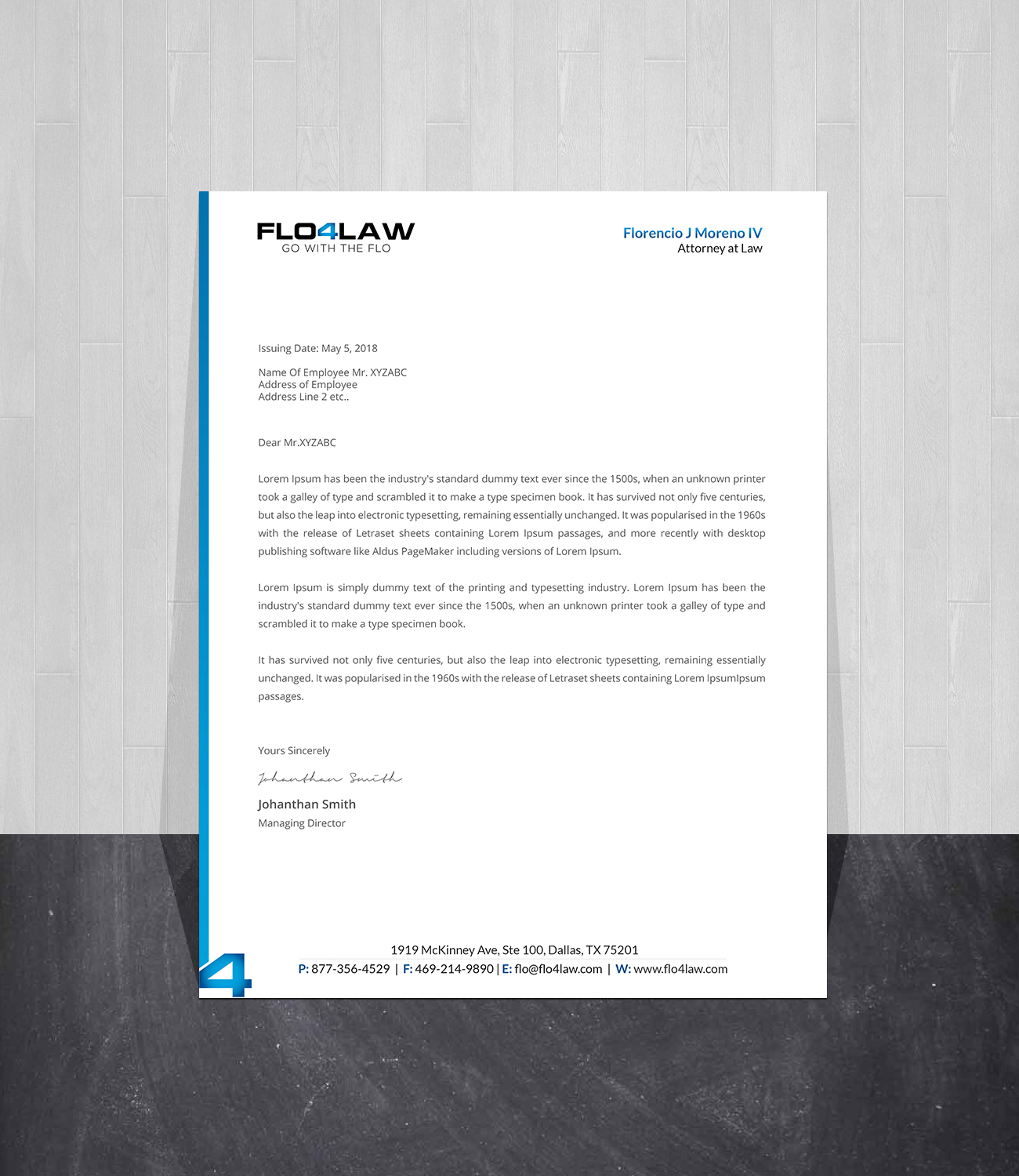 Diseño de Membrete por Creations Box 2015 para Florencio J Moreno IV | Diseño #27918883