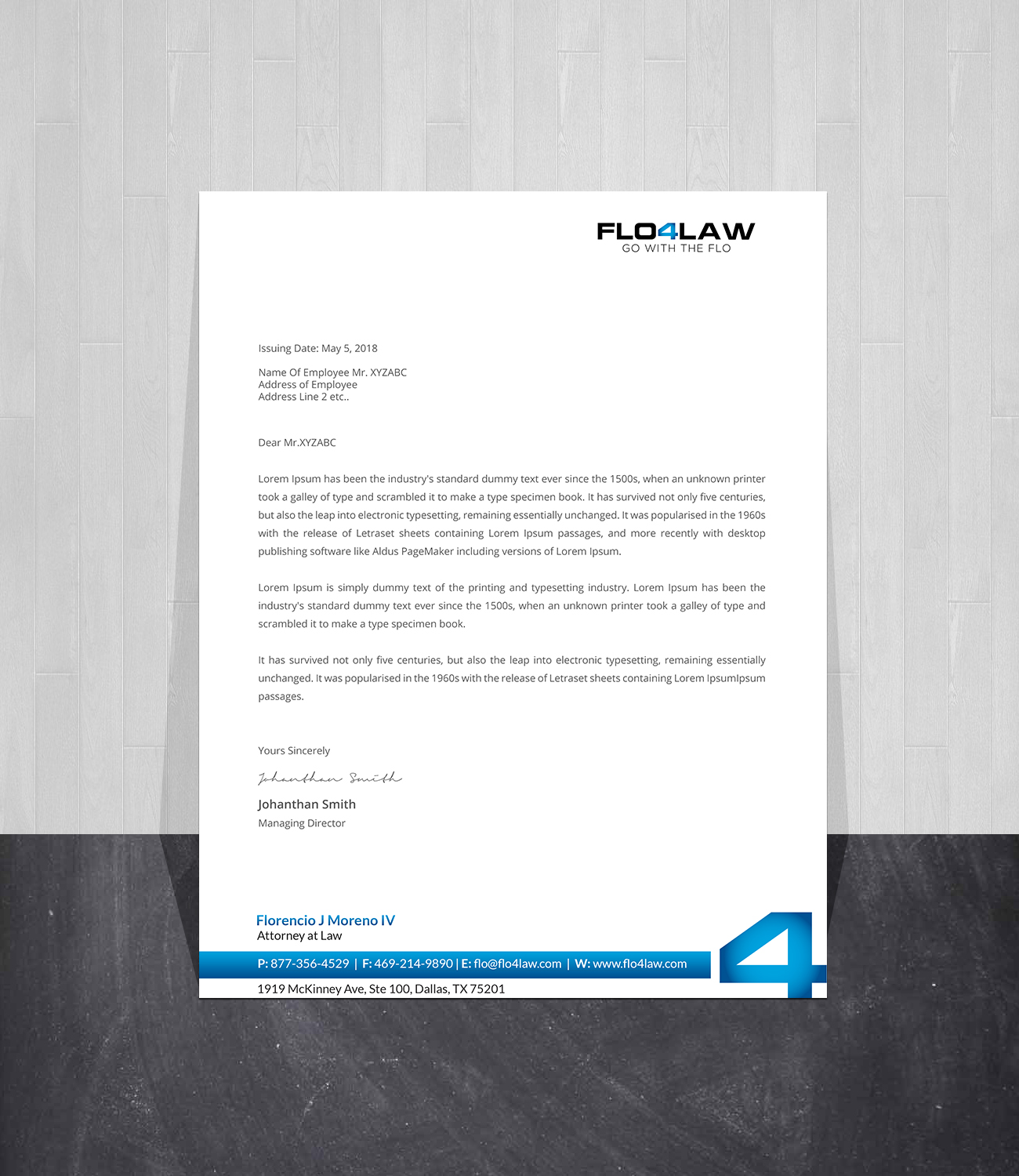 Letterhead Design by Creations Box 2015 for Florencio J Moreno IV | Design #27918884