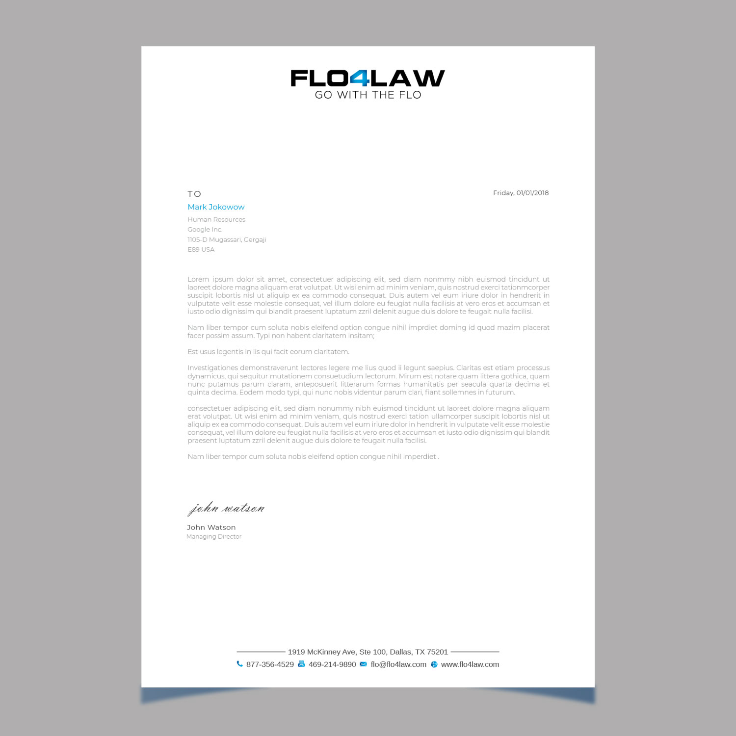 Letterhead Design by LAXMI DESIGNHUB for Florencio J Moreno IV | Design #27896233