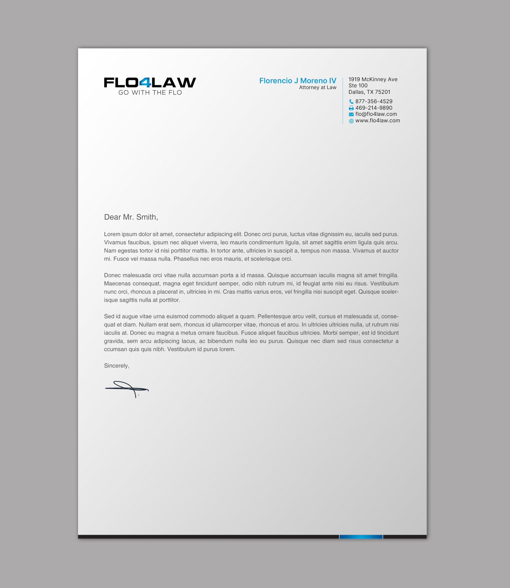 Diseño de Membrete por chandrayaan.creative para Florencio J Moreno IV | Diseño #27895724