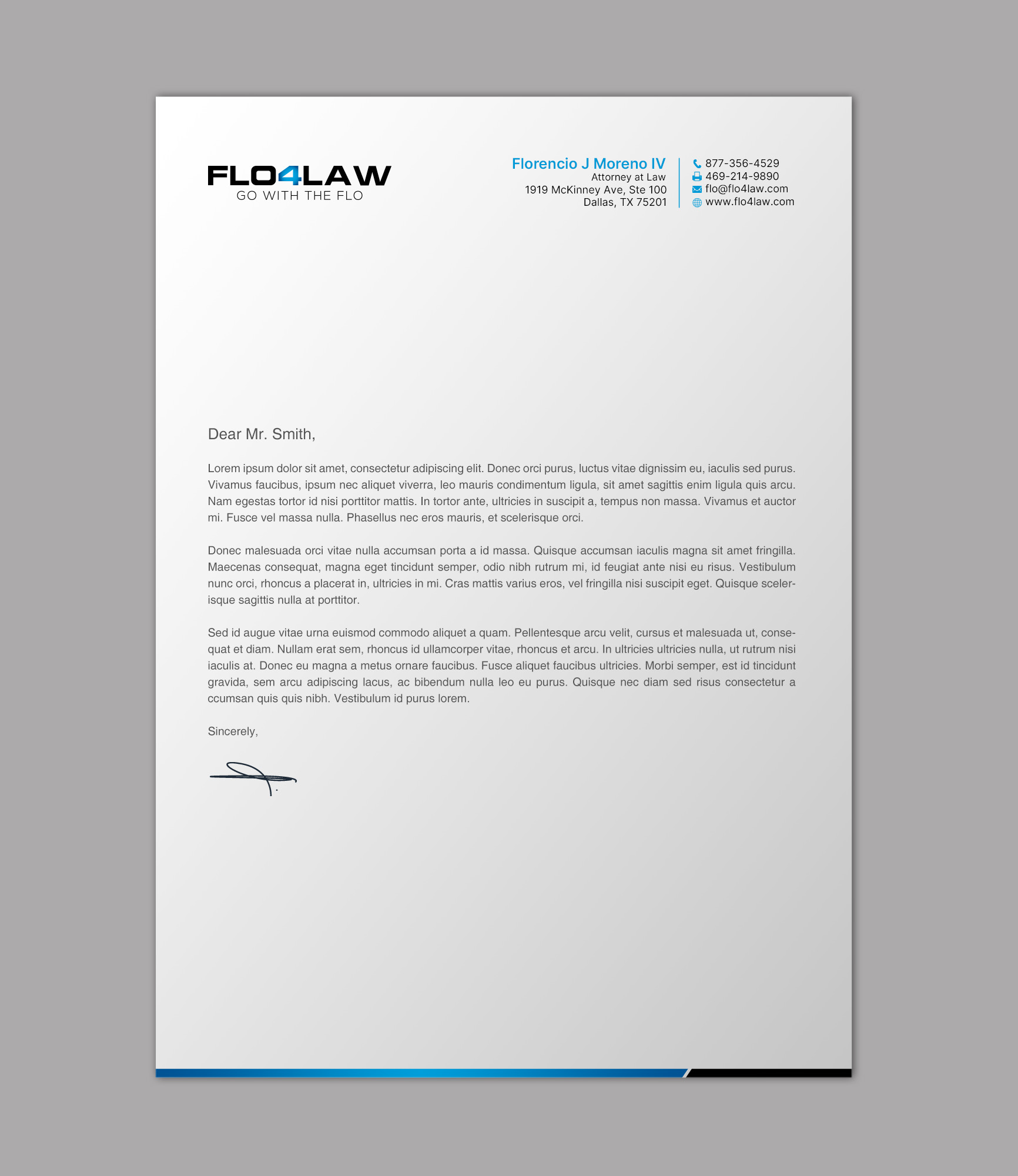 Diseño de Membrete por chandrayaan.creative para Florencio J Moreno IV | Diseño #27895725