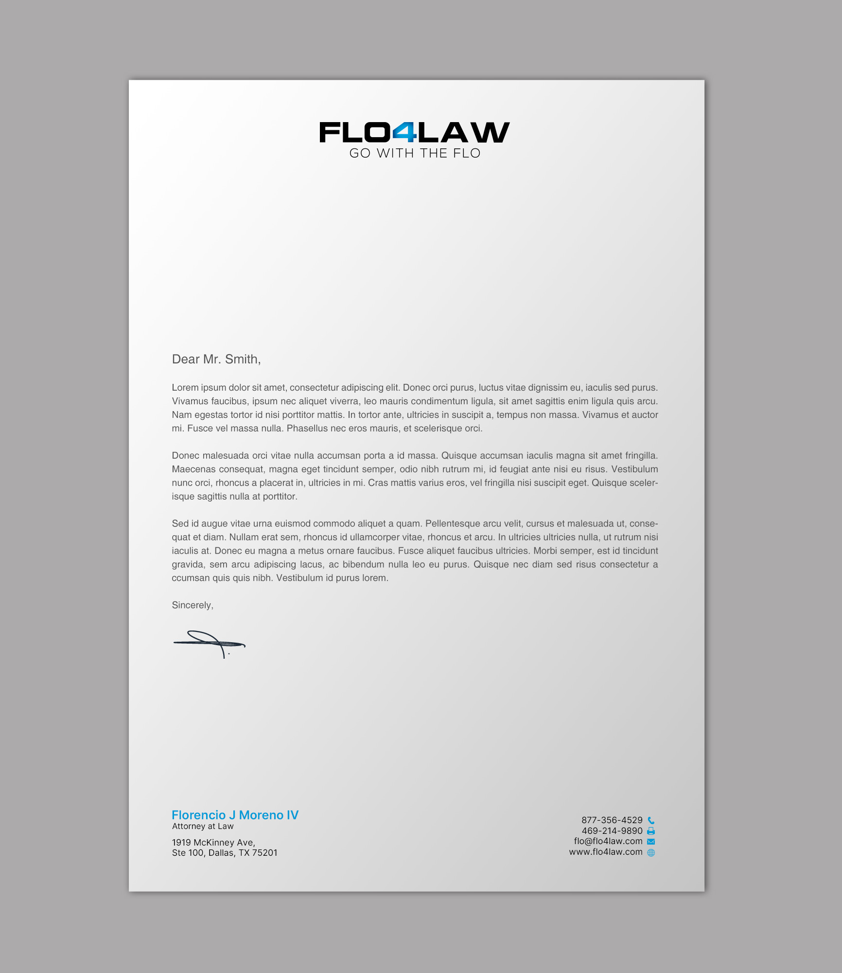 Letterhead Design by chandrayaan.creative for Florencio J Moreno IV | Design #27895726
