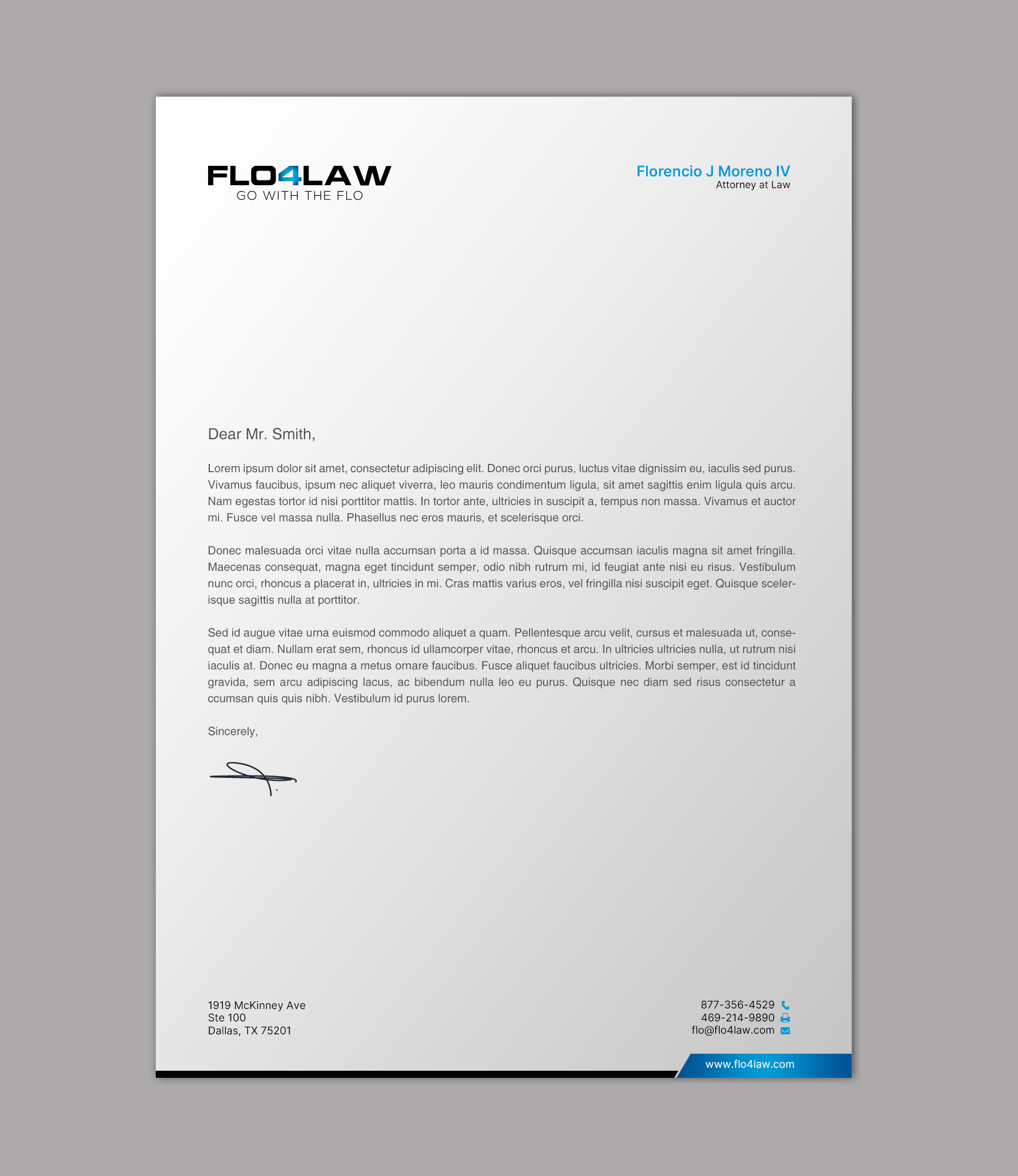 Diseño de Membrete por chandrayaan.creative para Florencio J Moreno IV | Diseño #27895729