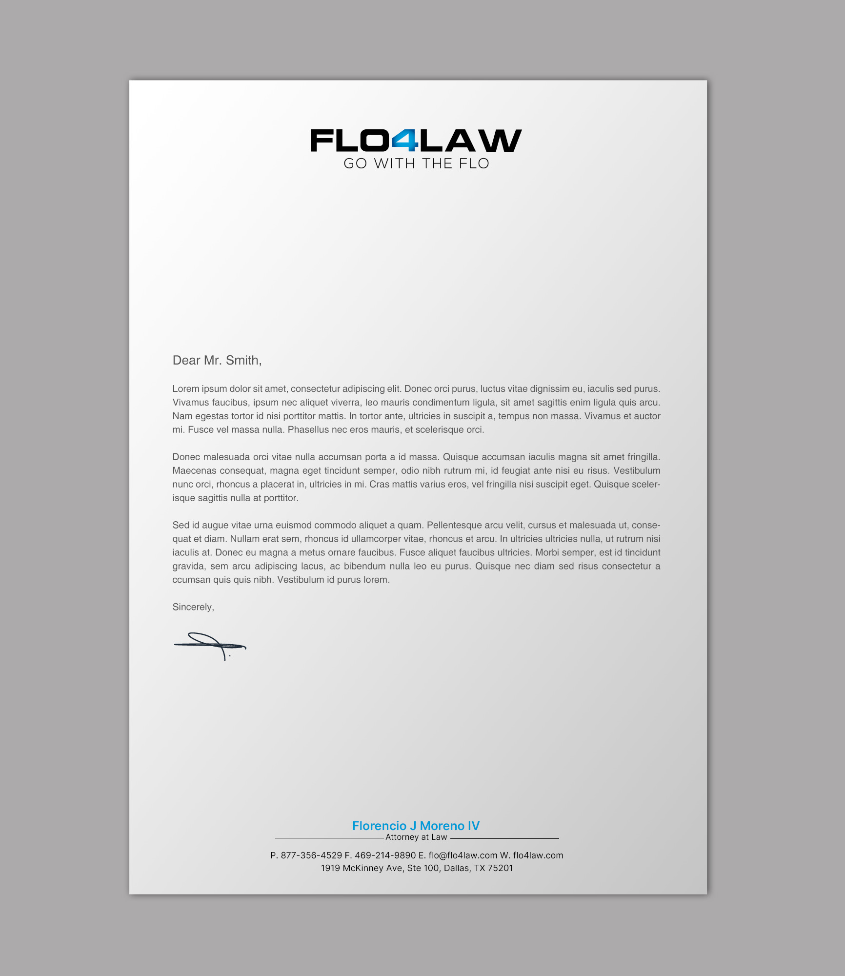 Diseño de Membrete por chandrayaan.creative para Florencio J Moreno IV | Diseño #27895730