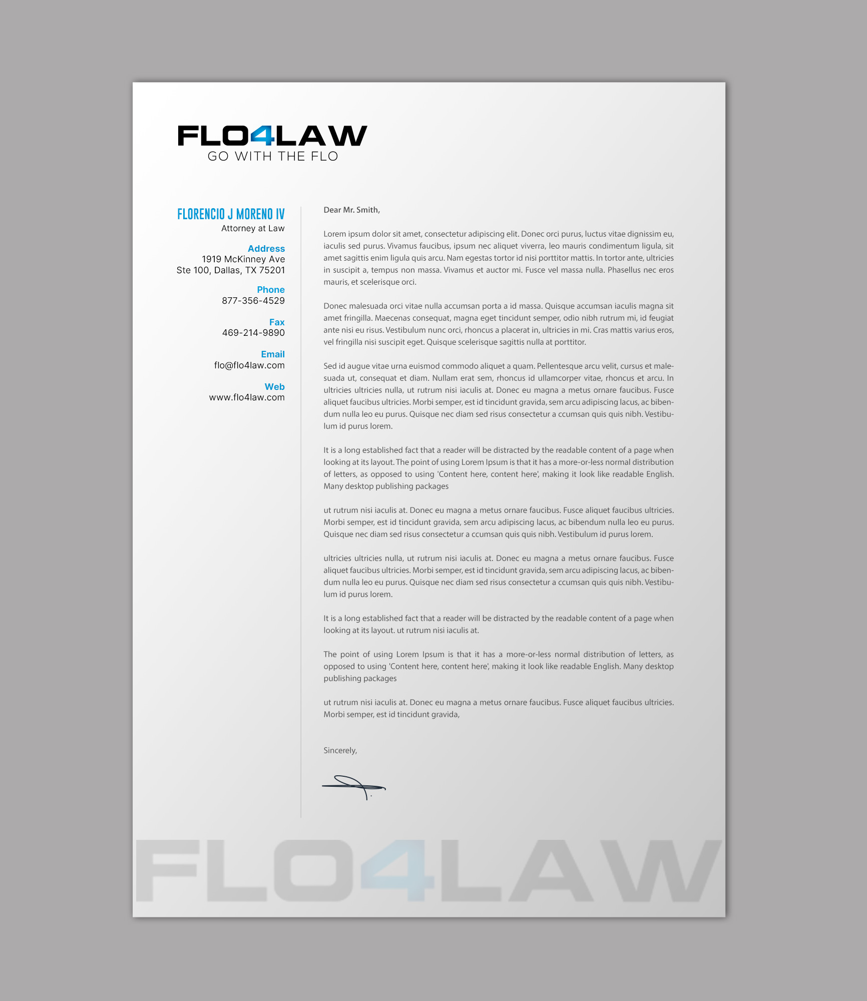 Diseño de Membrete por chandrayaan.creative para Florencio J Moreno IV | Diseño #27895731