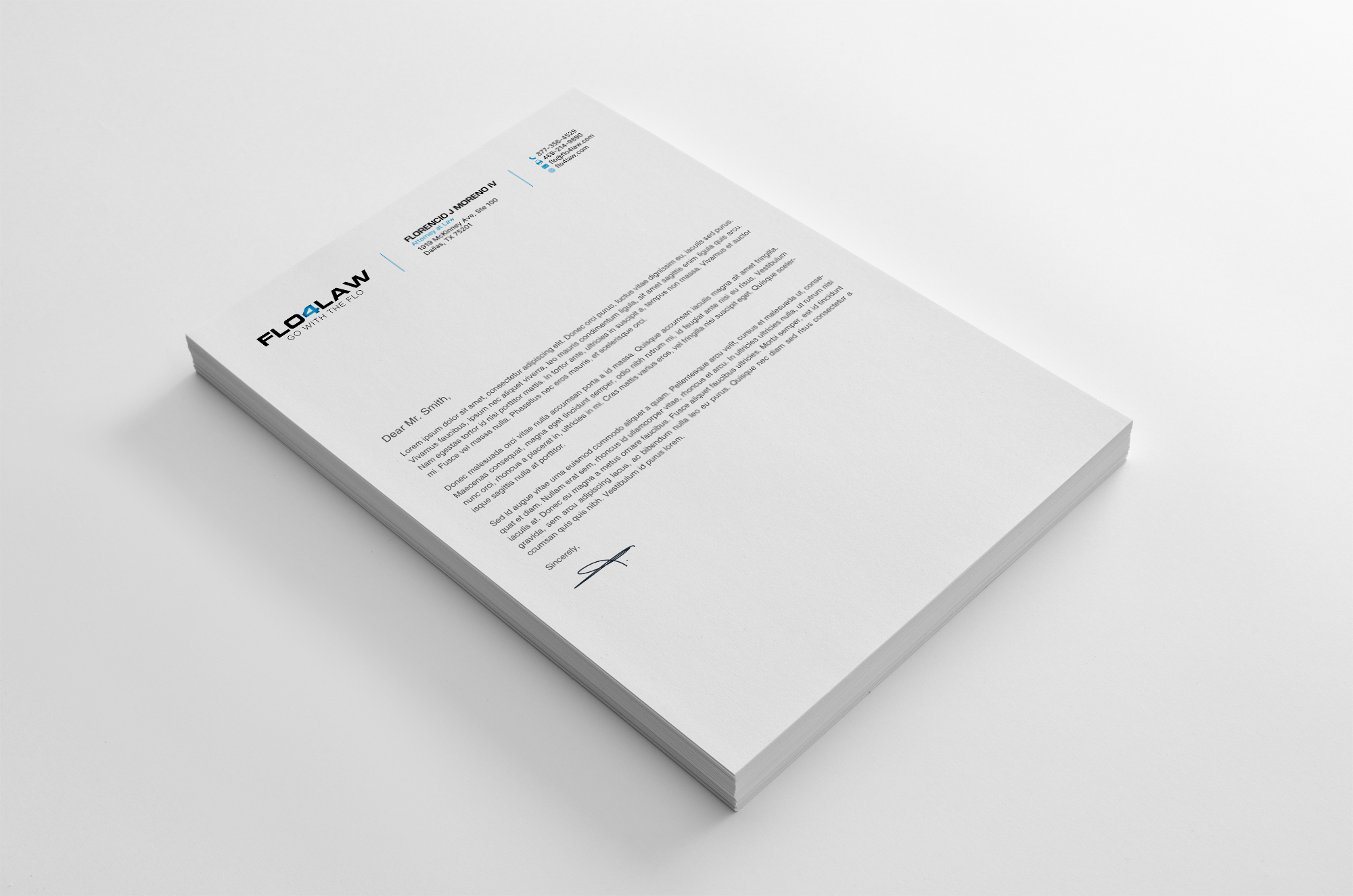 Diseño de Membrete por chandrayaan.creative para Florencio J Moreno IV | Diseño #27897250