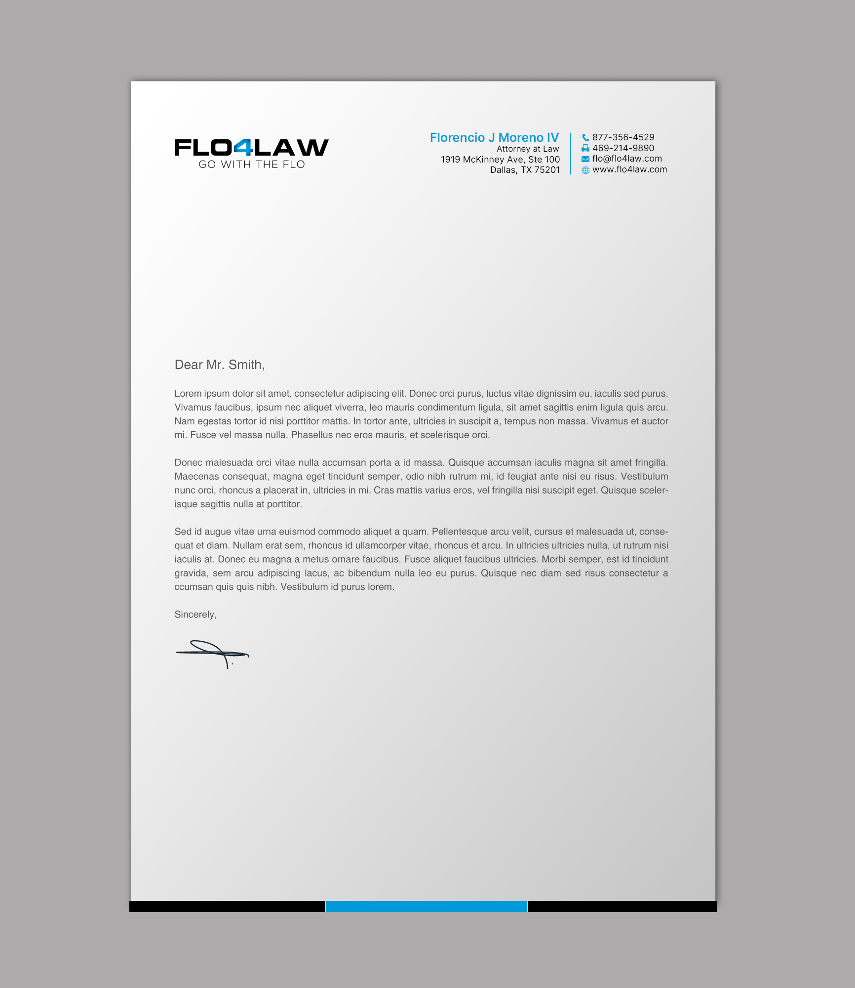 Letterhead Design by chandrayaan.creative for Florencio J Moreno IV | Design #27897256
