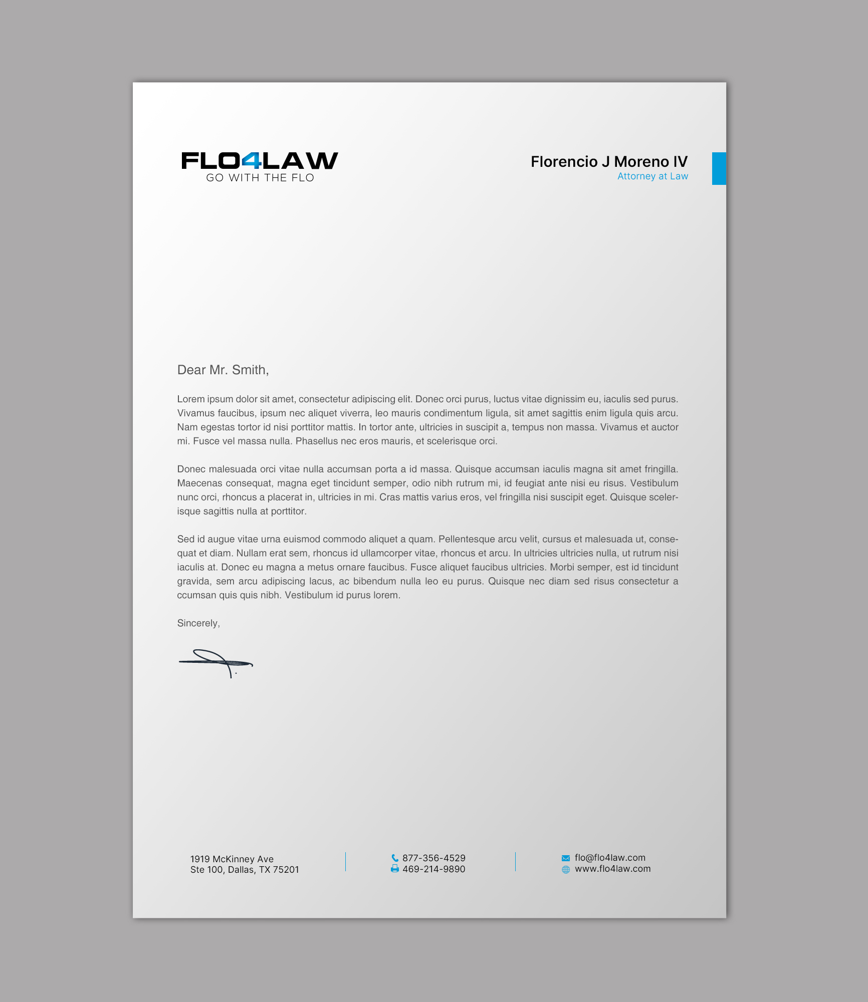 Letterhead Design by chandrayaan.creative for Florencio J Moreno IV | Design #27897377