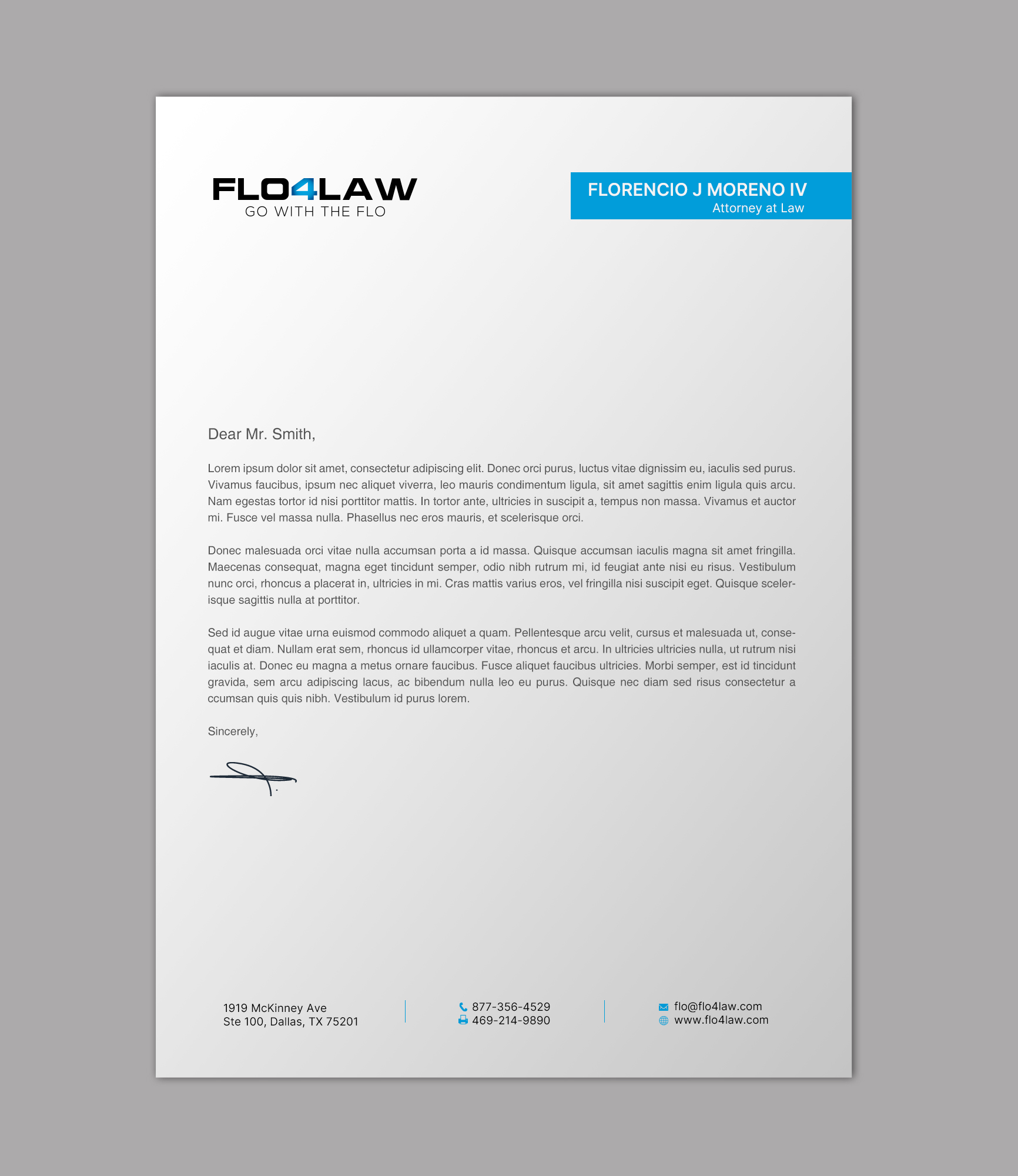 Letterhead Design by chandrayaan.creative for Florencio J Moreno IV | Design #27897418
