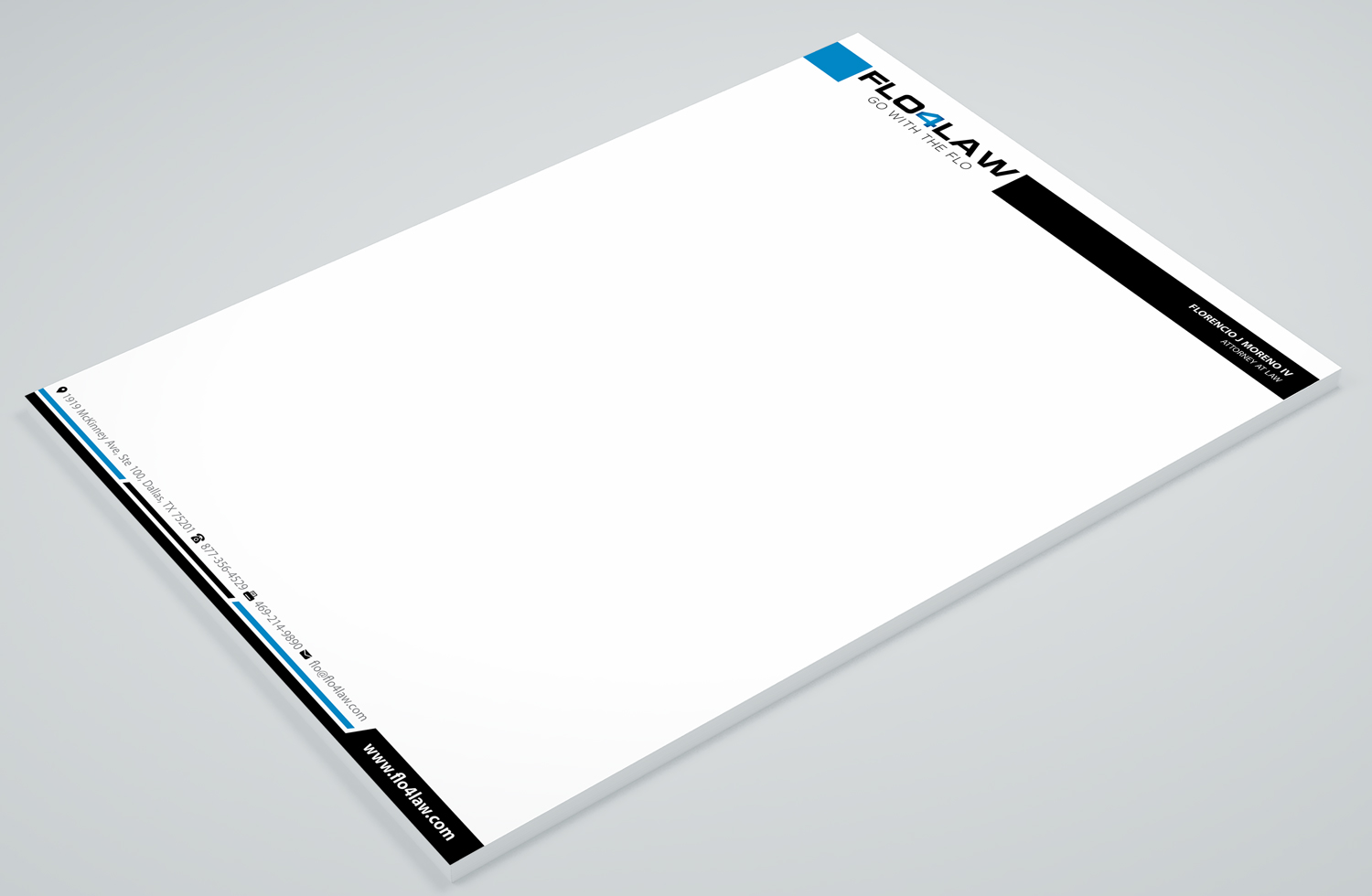 Letterhead Design by Petter Goms for Florencio J Moreno IV | Design #27893831