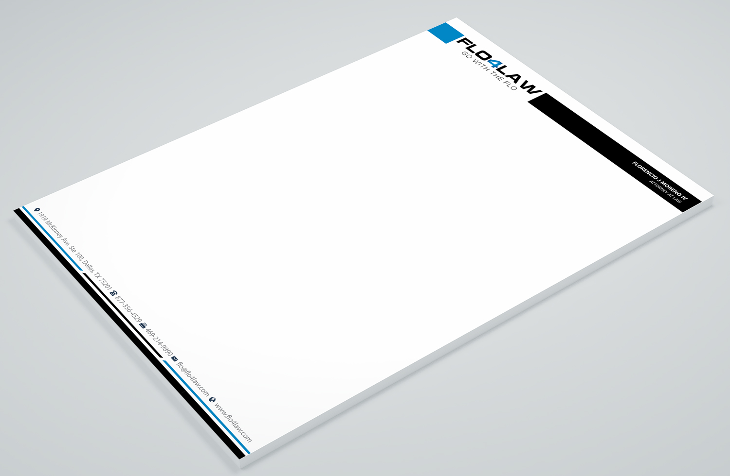 Letterhead Design by Petter Goms for Florencio J Moreno IV | Design #27893866