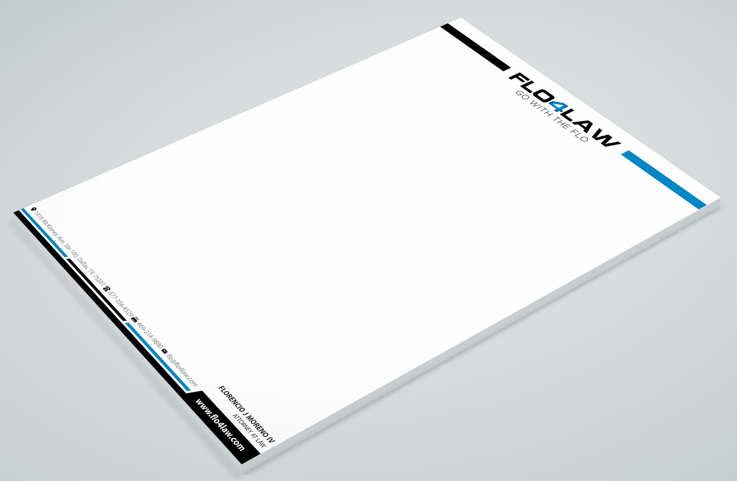 Letterhead Design by Petter Goms for Florencio J Moreno IV | Design #27893938