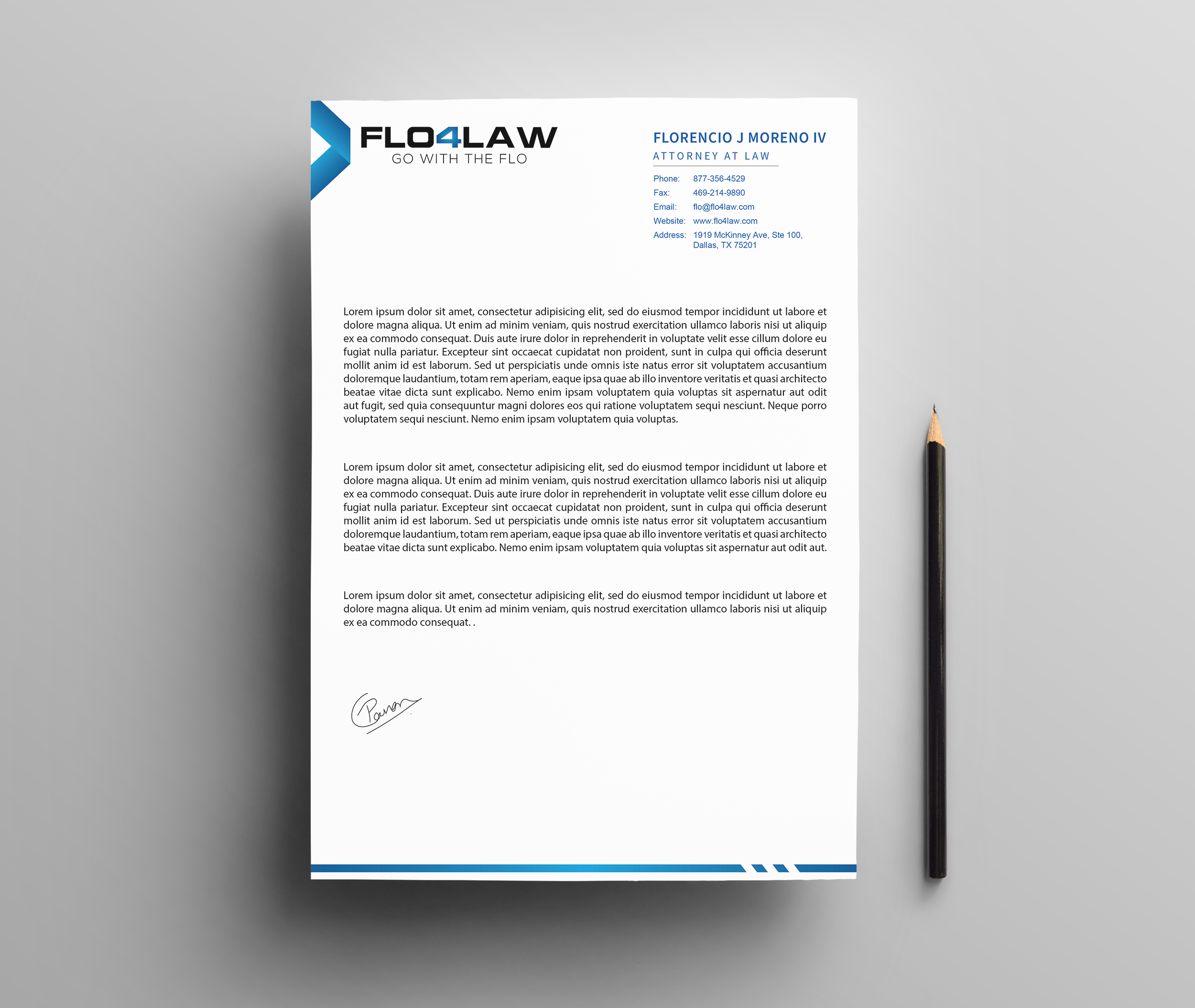 Letterhead Design by PavanPrajapati for Florencio J Moreno IV | Design #27901566
