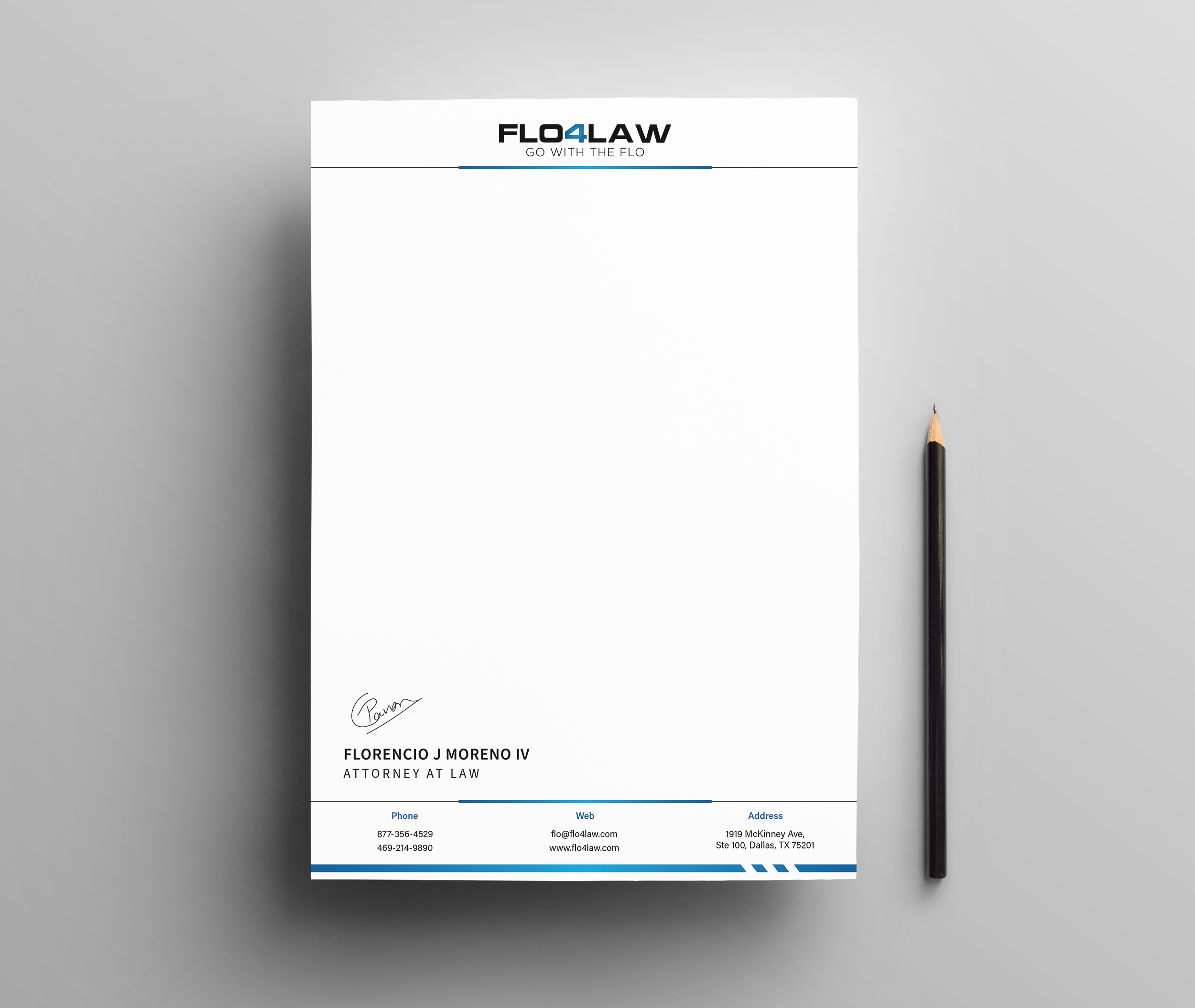 Letterhead Design by PavanPrajapati for Florencio J Moreno IV | Design #27901567