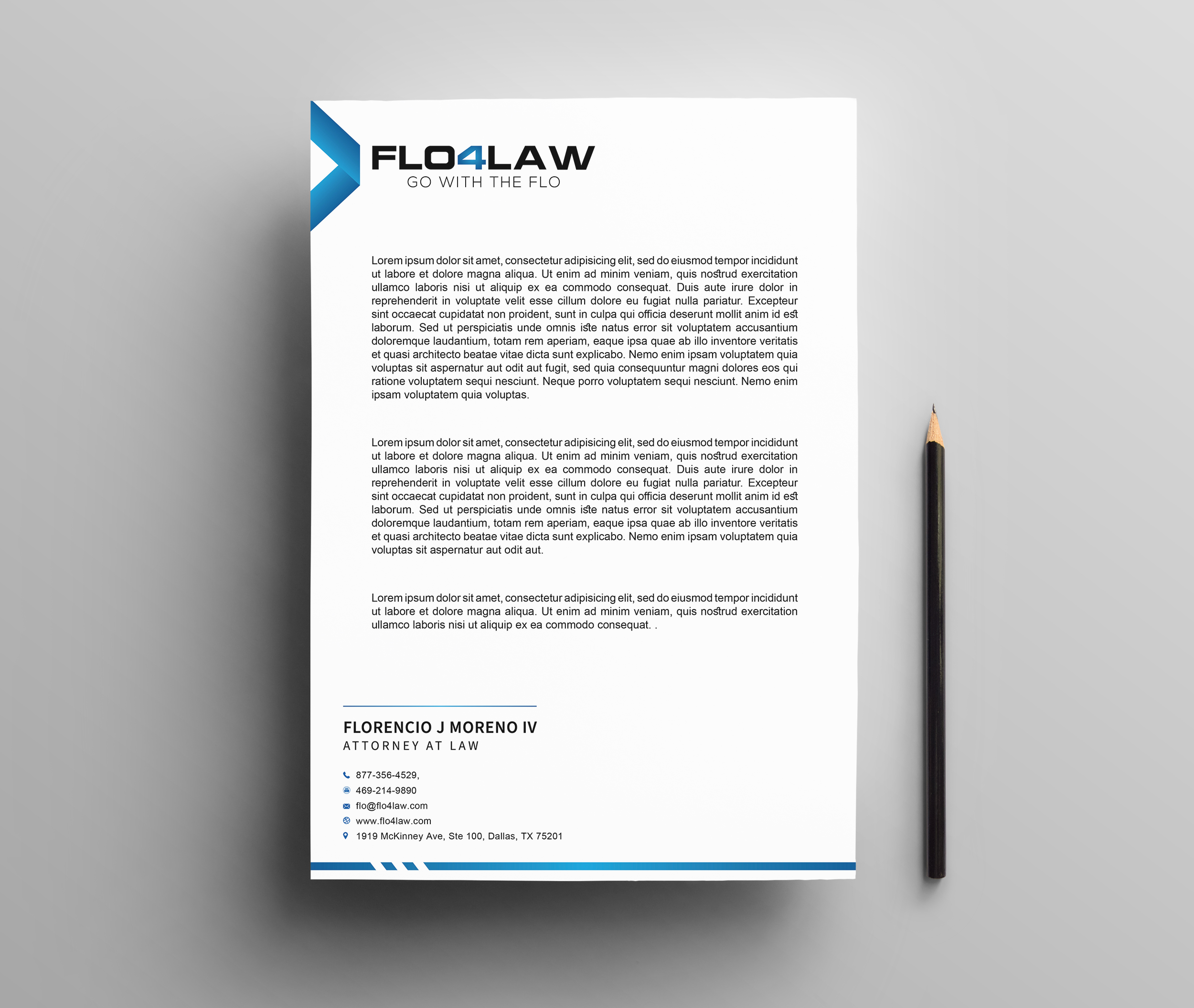 Letterhead Design by PavanPrajapati for Florencio J Moreno IV | Design #27901575