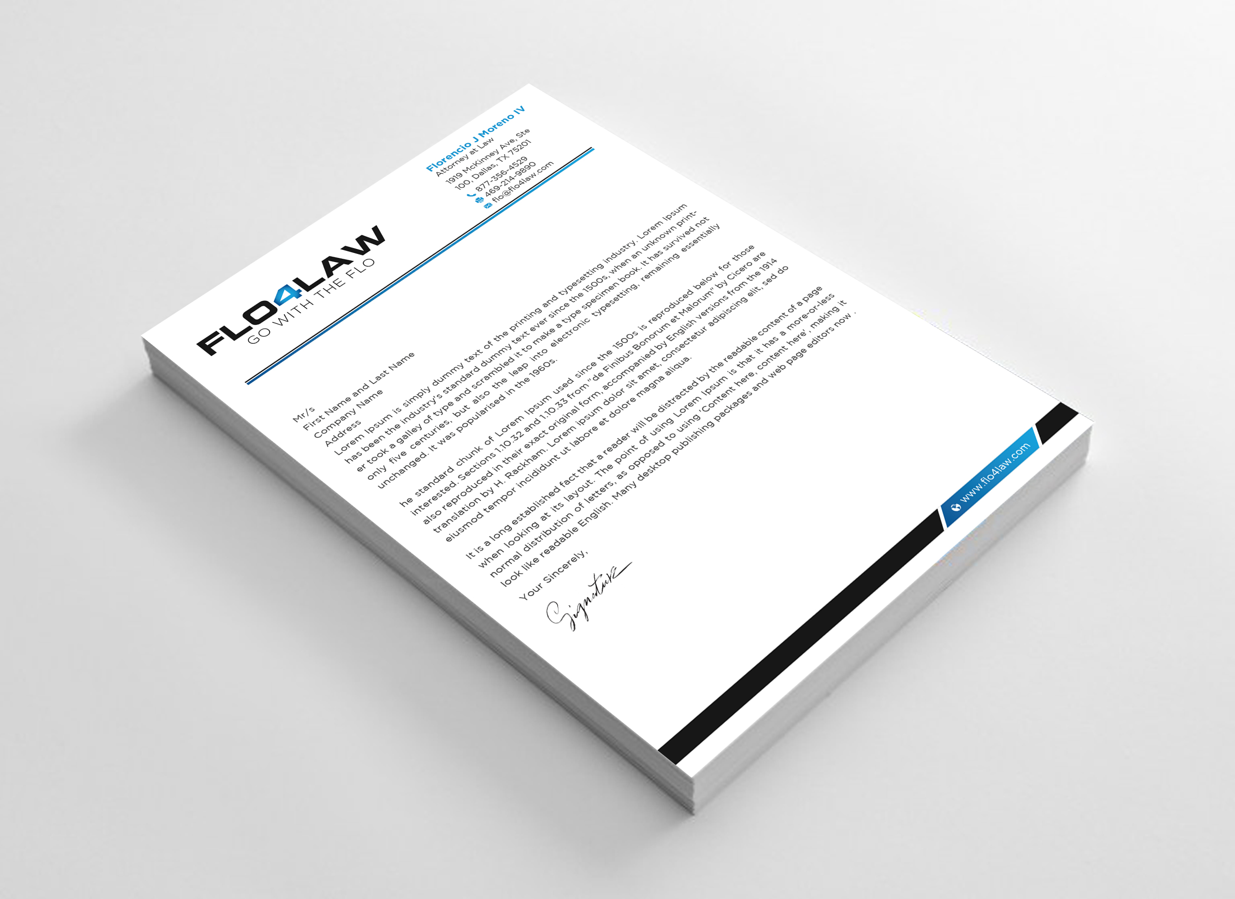 Letterhead Design by Uttom 2 for Florencio J Moreno IV | Design #27967124