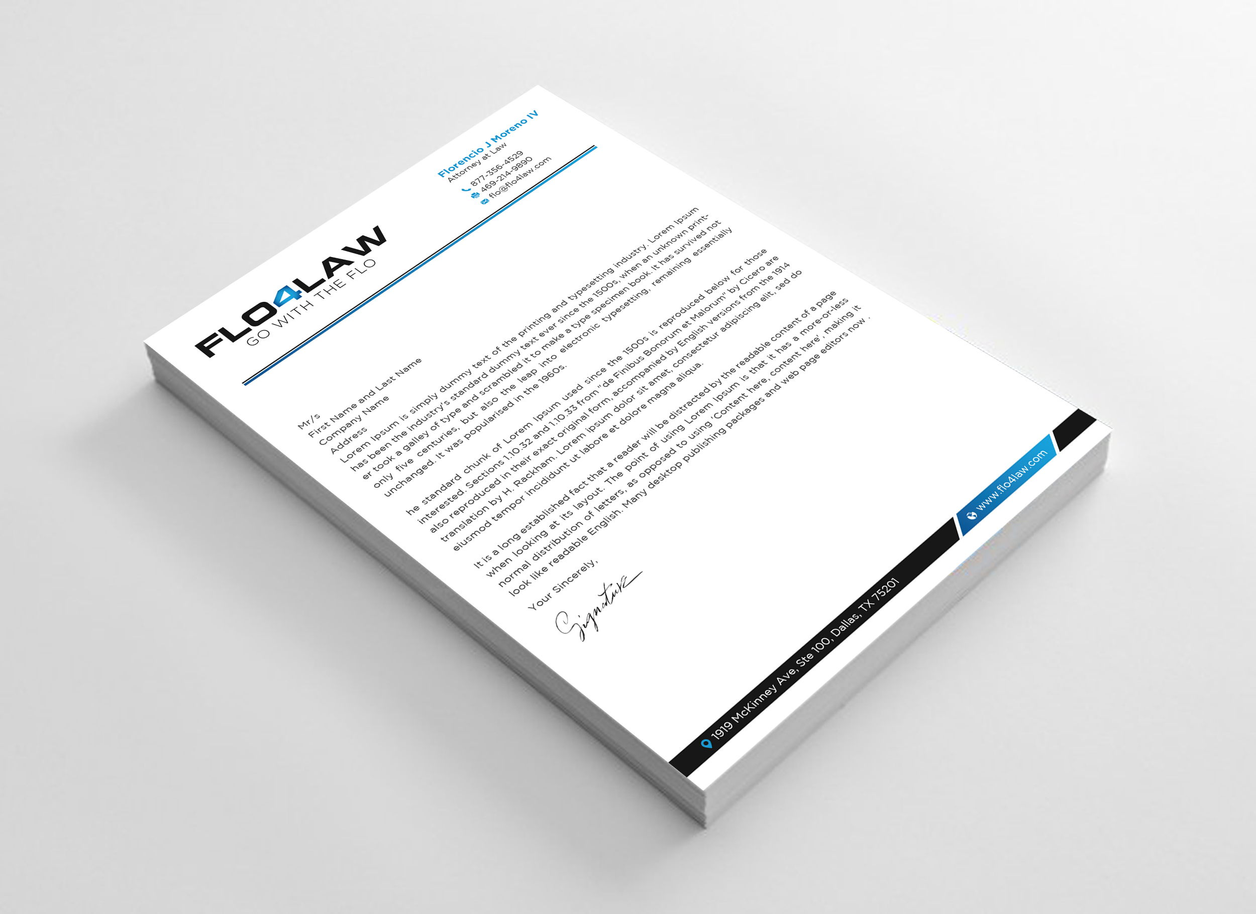 Letterhead Design by Uttom 2 for Florencio J Moreno IV | Design #27970528
