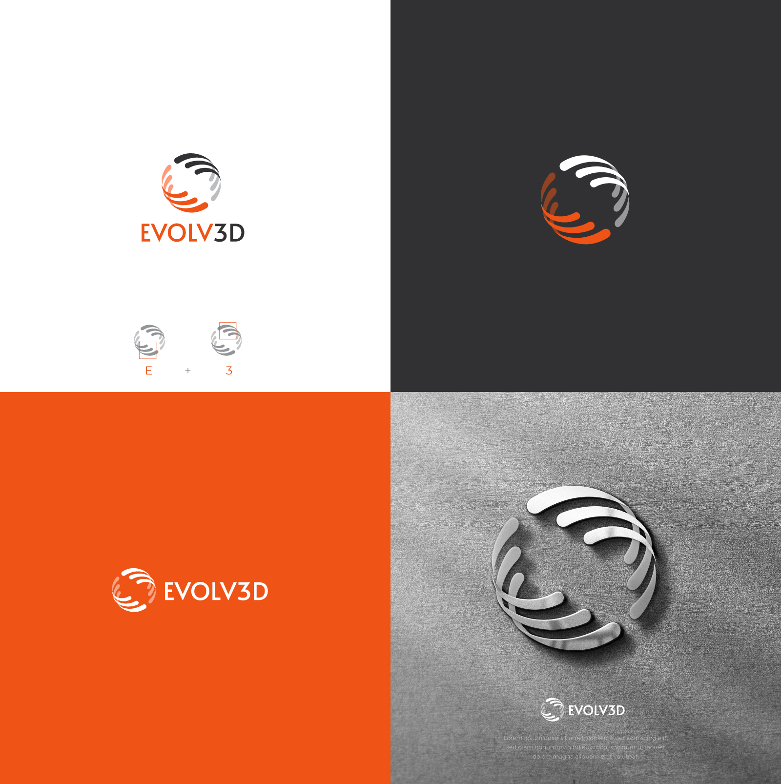 Logo Design by Zybs Graphics for E V O L V 3 D | Design #27924529