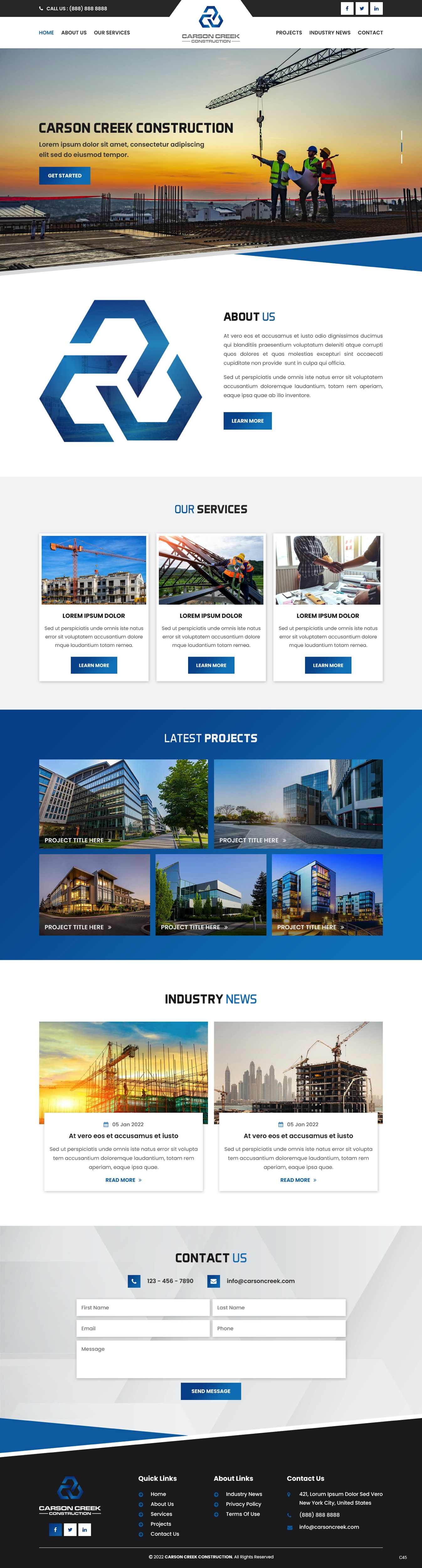 Web Design par pb pour Carson Creek Construction | Design #27904198