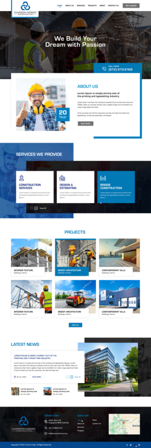 Diseño Web por Ved Web Services para Carson Creek Construction | Diseño #27909953