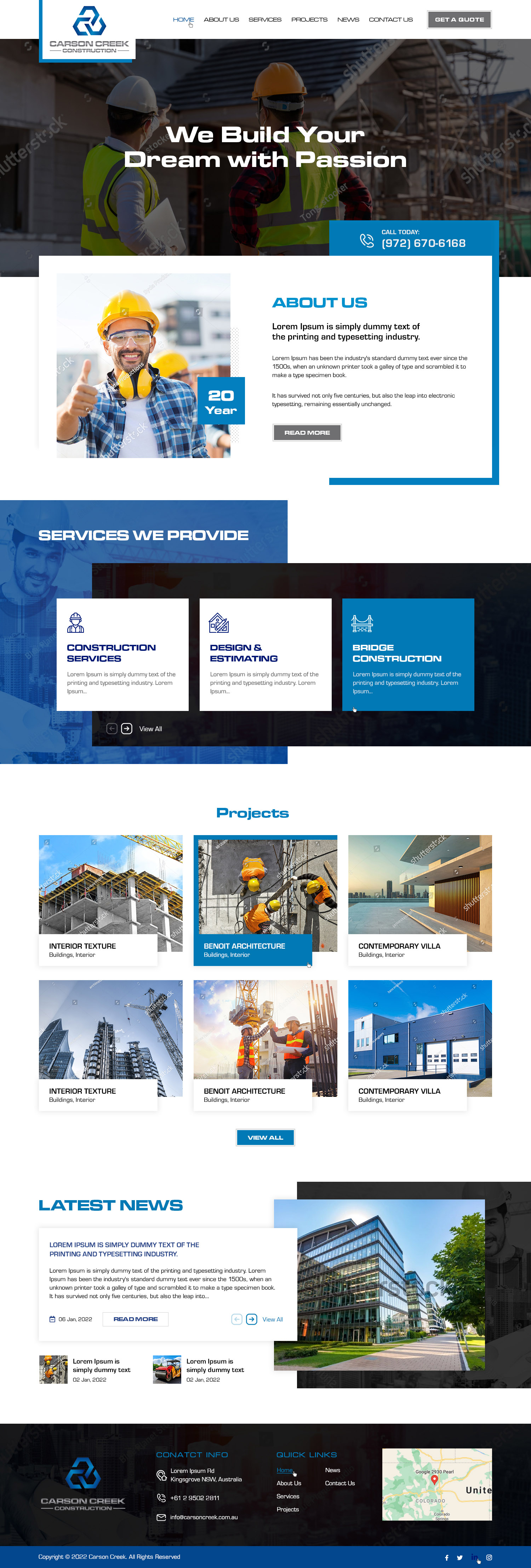 Web Design par Ved Web Services pour Carson Creek Construction | Design #27945749