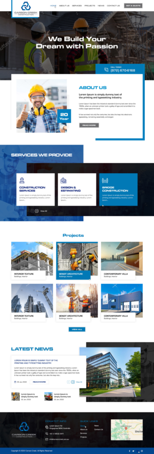 Diseño Web por Ved Web Services para Carson Creek Construction | Diseño: #27945749