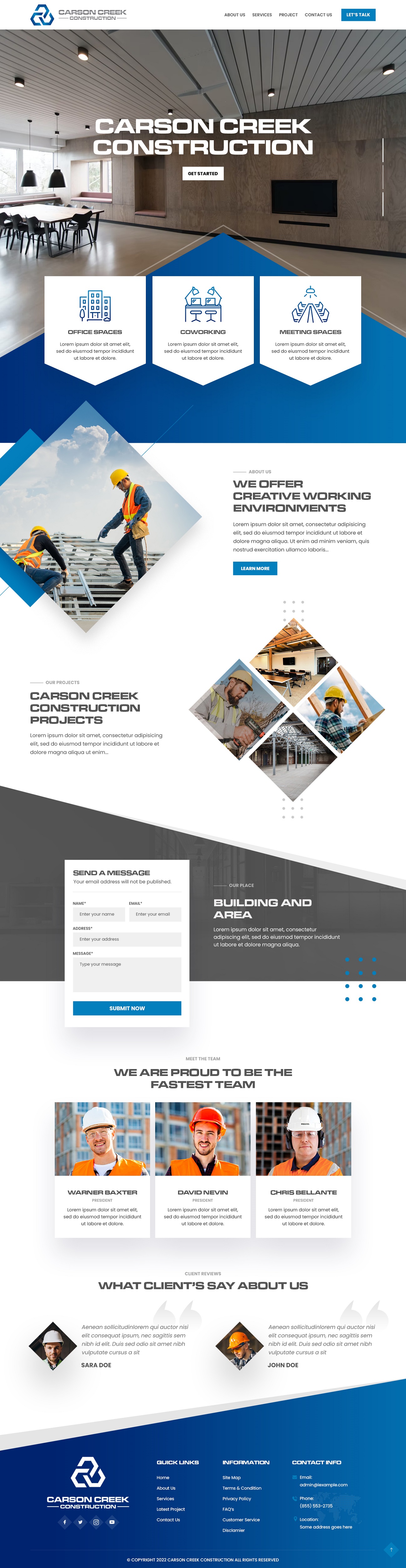 Web Design par nzdesigners pour Carson Creek Construction | Design #27933695