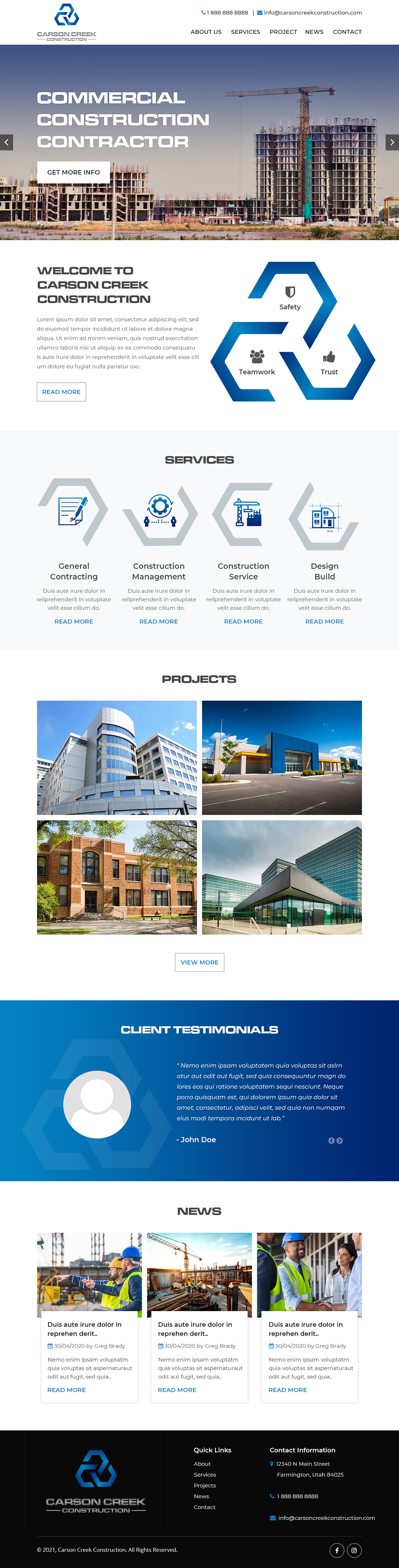 Web Design by Starlyn DS for Carson Creek Construction | Design #27926562