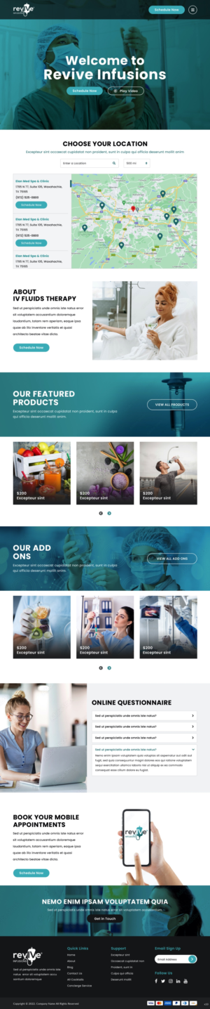 Website of IV fluids clinic, online booking | Web-Design von pb