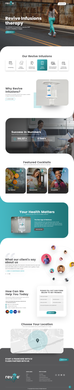 Website of IV fluids clinic, online booking | Diseño Web por nzdesigners