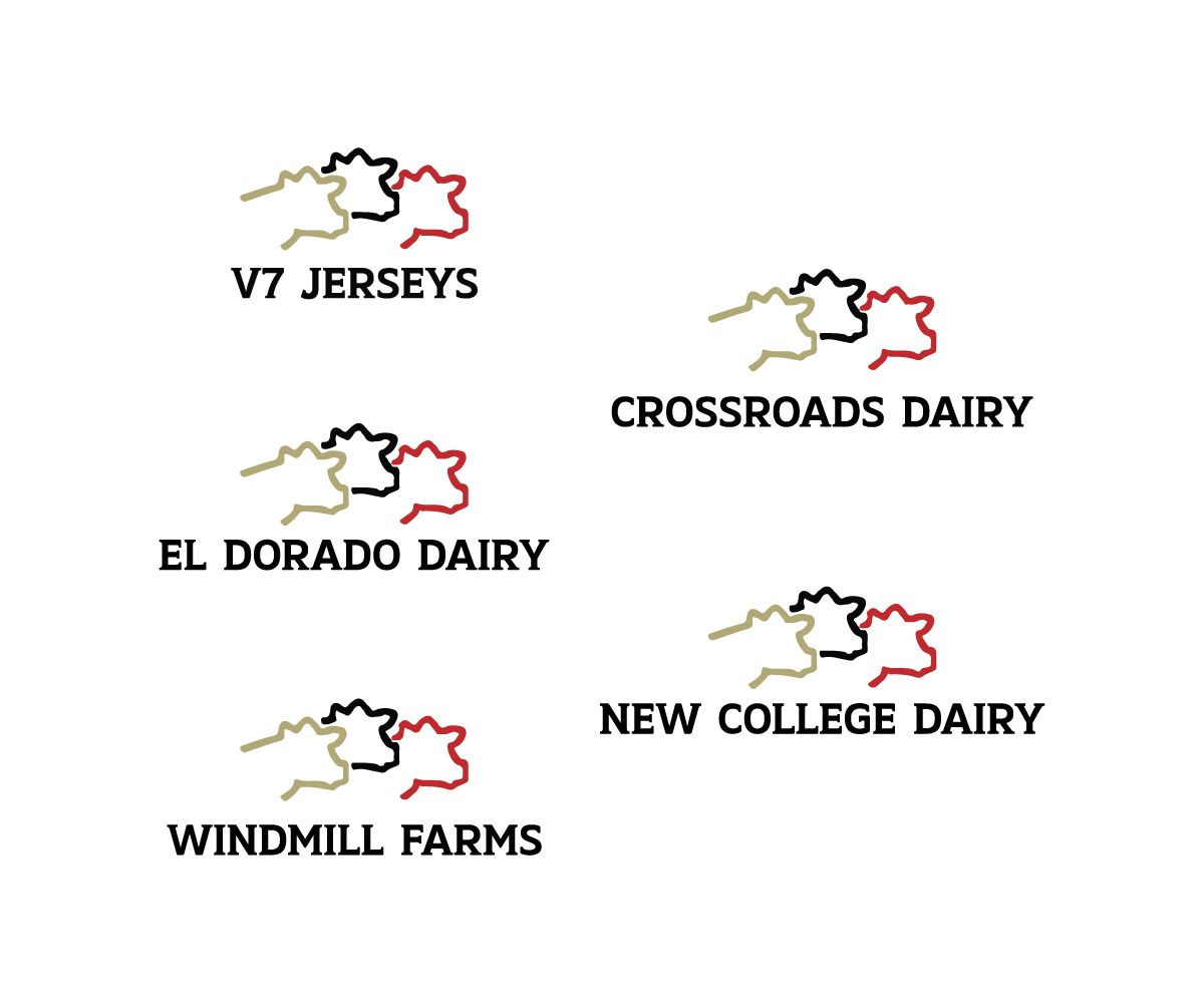 Elegant, Playful Logo Design for El Dorado Dairy, V7 Jerseys, New