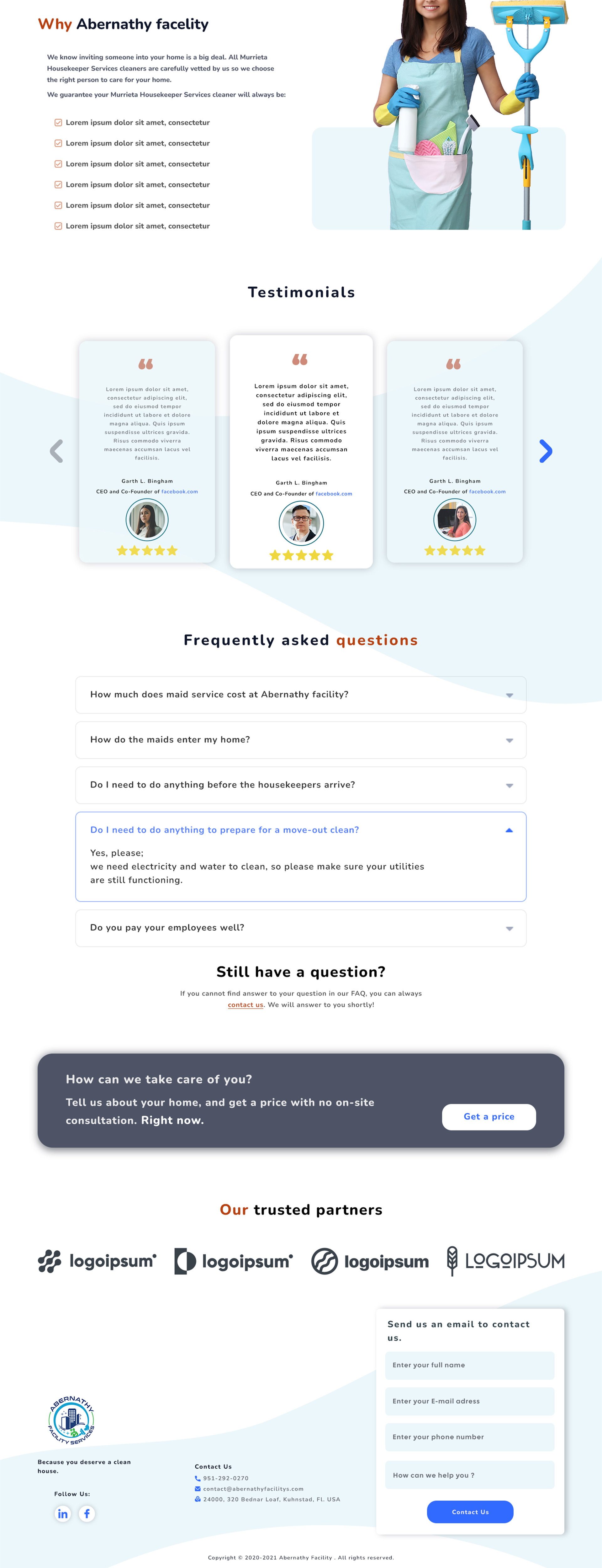 Web Design by amar achouri for Abernathy Facility Services | Design #27914438
