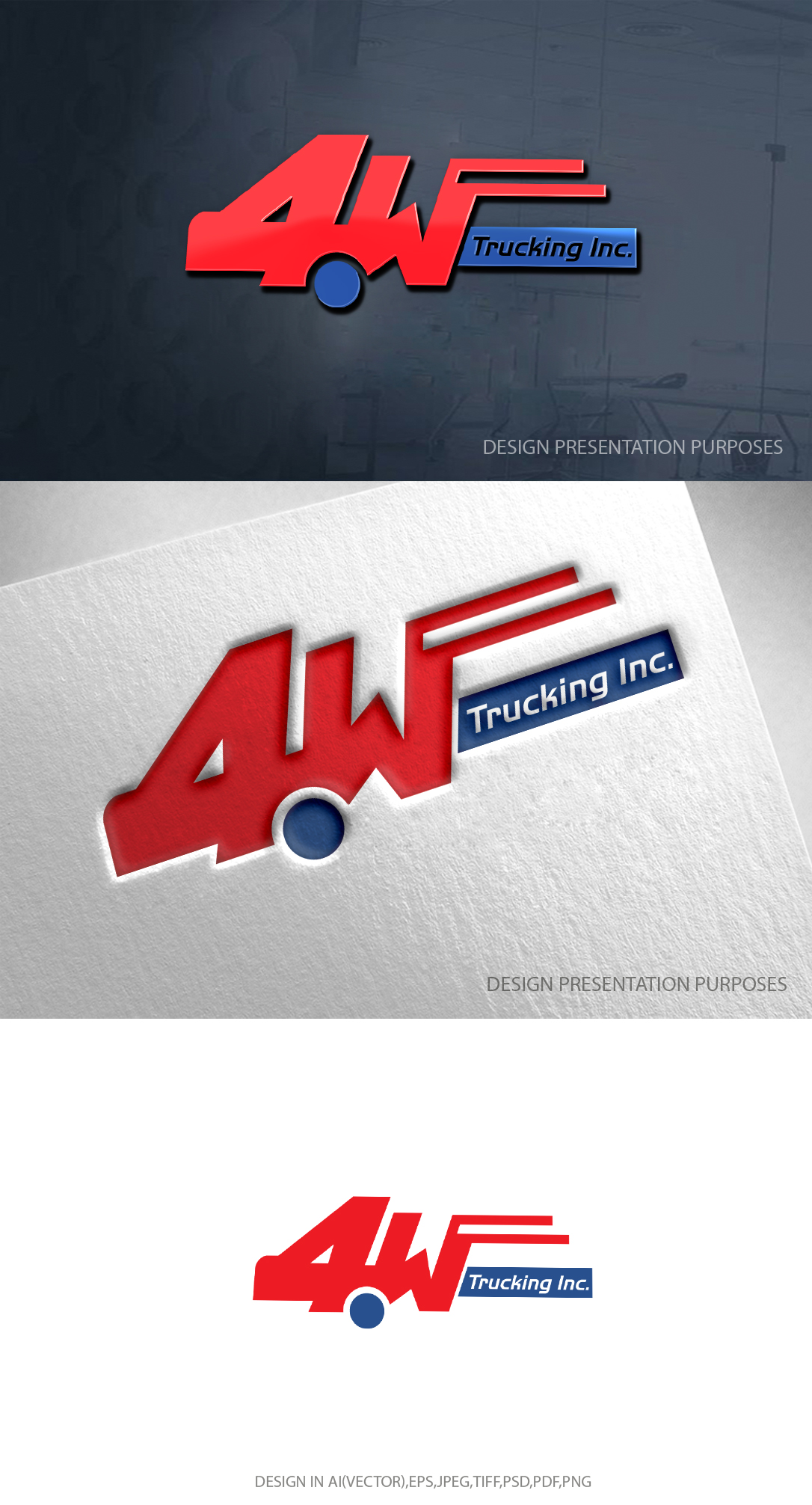 Logo Design by zebronicgraphic for 4W Trucking Inc. | Design #27912711