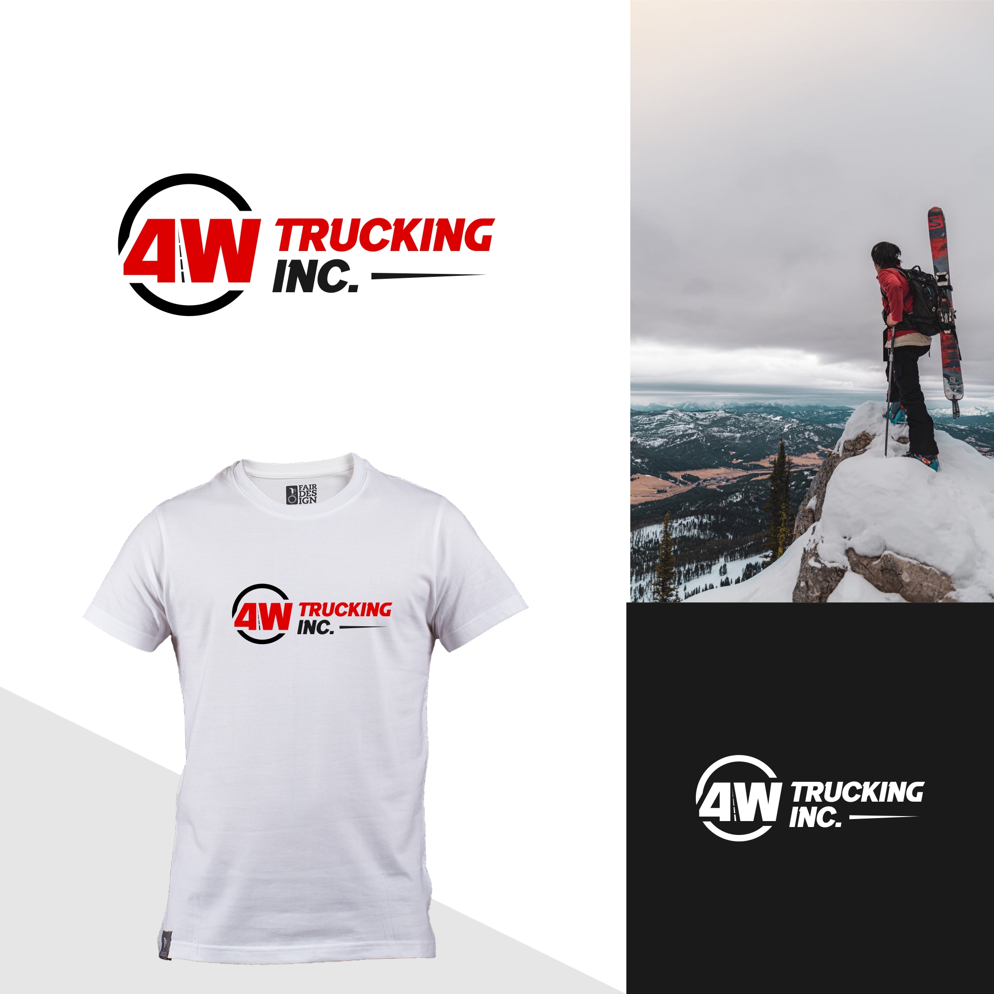 Logo Design by SigmaStudio for 4W Trucking Inc. | Design #27912126