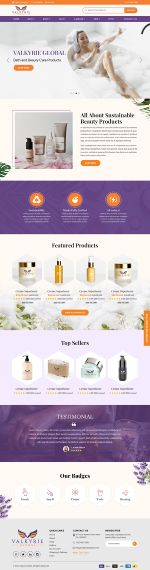 Sustainable, ethical bath and beauty care product business needs a Shopify website design. | Shopify-Design von Titan Eagle