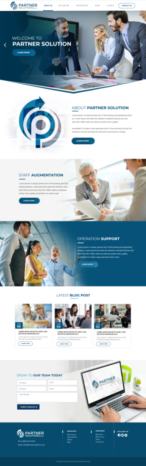 Partner Solutions Website | Web-Design von Blue Sparrow