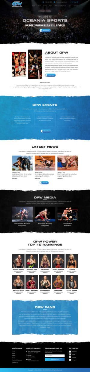 New Wrestling company needs a website | Diseño Web por Sbss