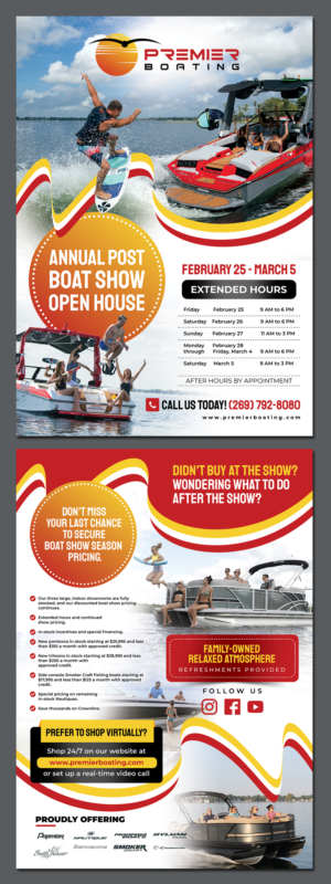 Diseño de Flyer por BLUE WINGS para Premier Boating | Diseño #27934055
