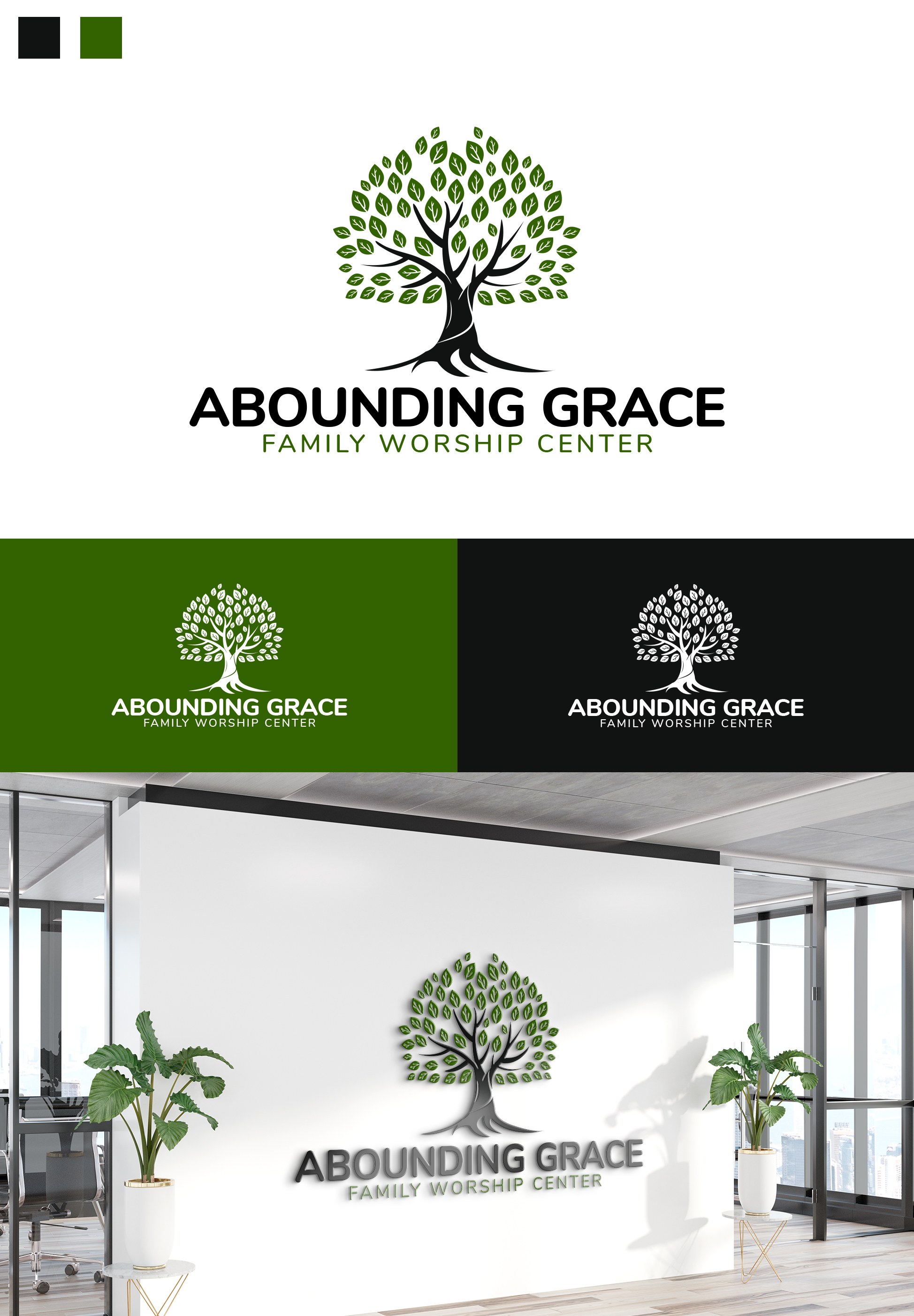 Logo-Design von Waves Brain für Abounding Grace Family Worship Center | Design #27939551