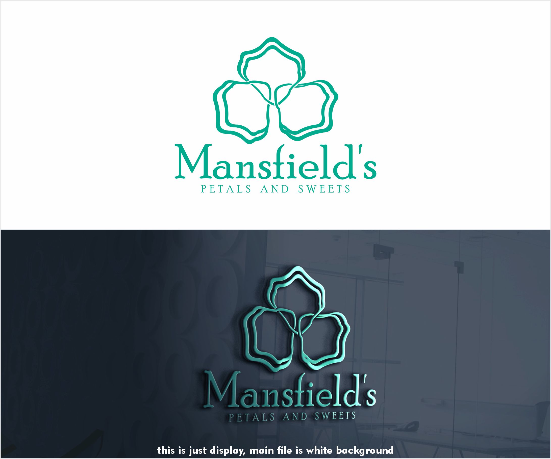 Logo Design by alkaline for Mansfields Petals And Sweets | Design #27936573