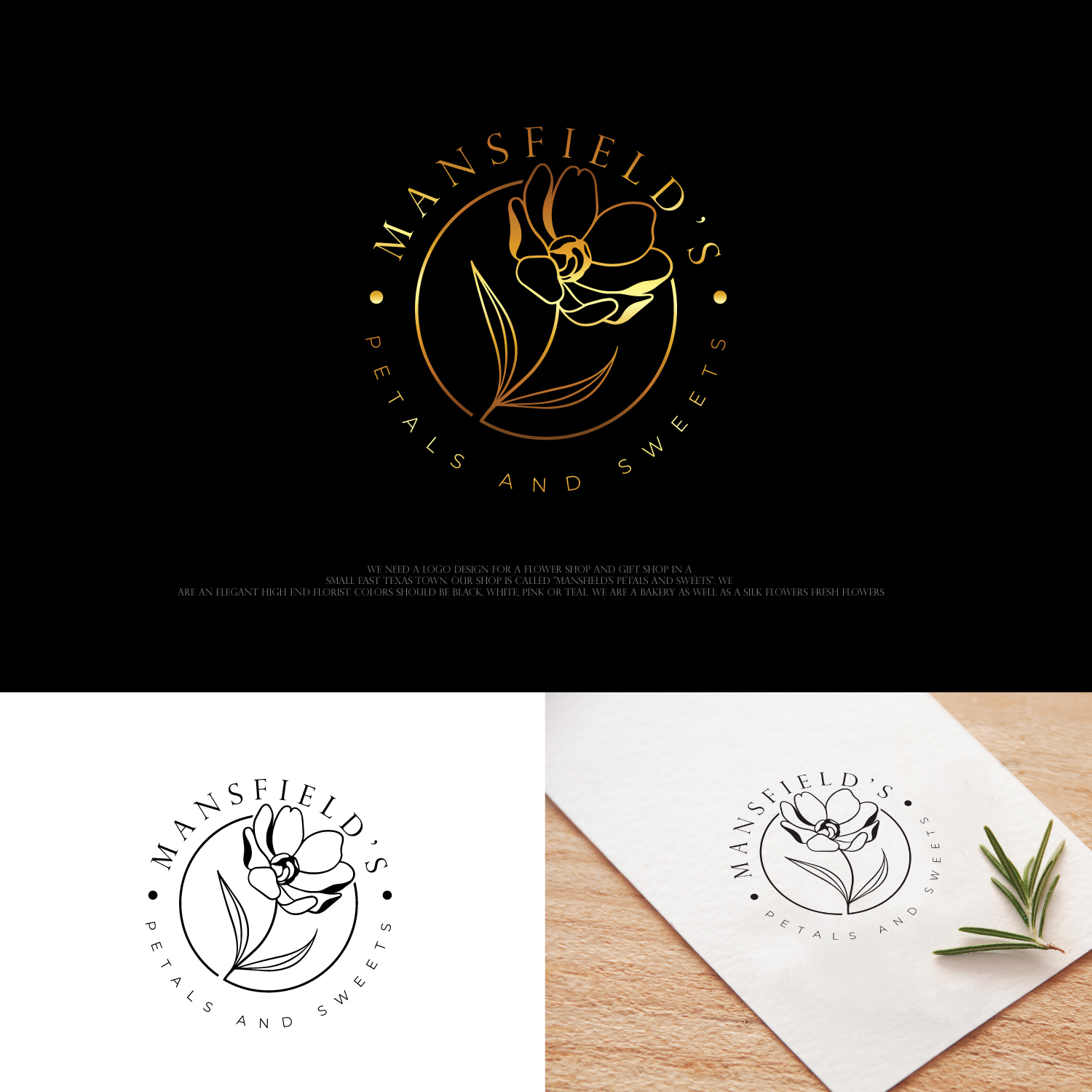 Logo Design by RAMDHONU for Mansfields Petals And Sweets | Design #27943658