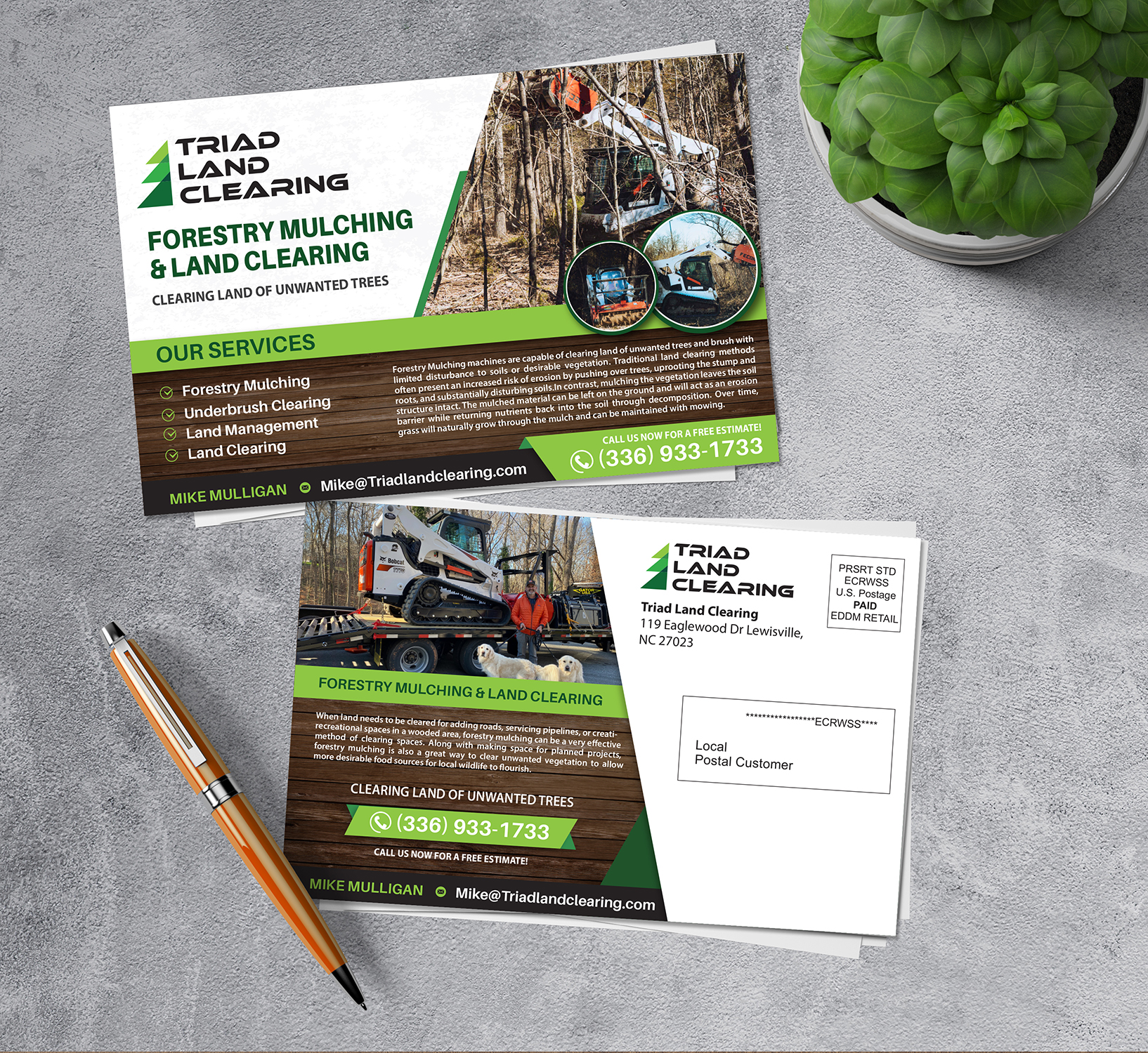 Postkarten-Design von alex989 für Triad Land Clearing  | Design #27949833