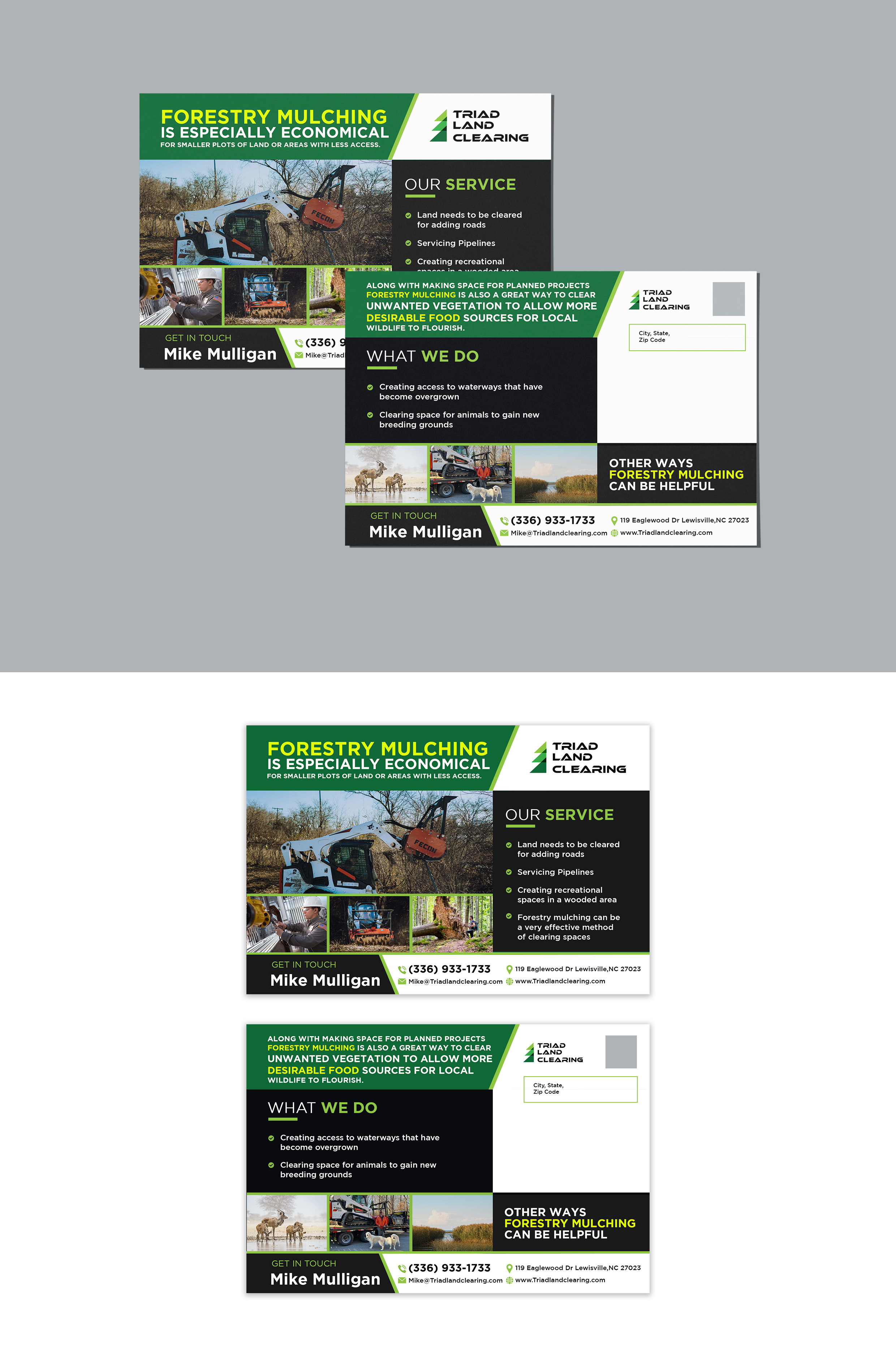 Postcard Design by debdesign for Triad Land Clearing  | Design #27944897