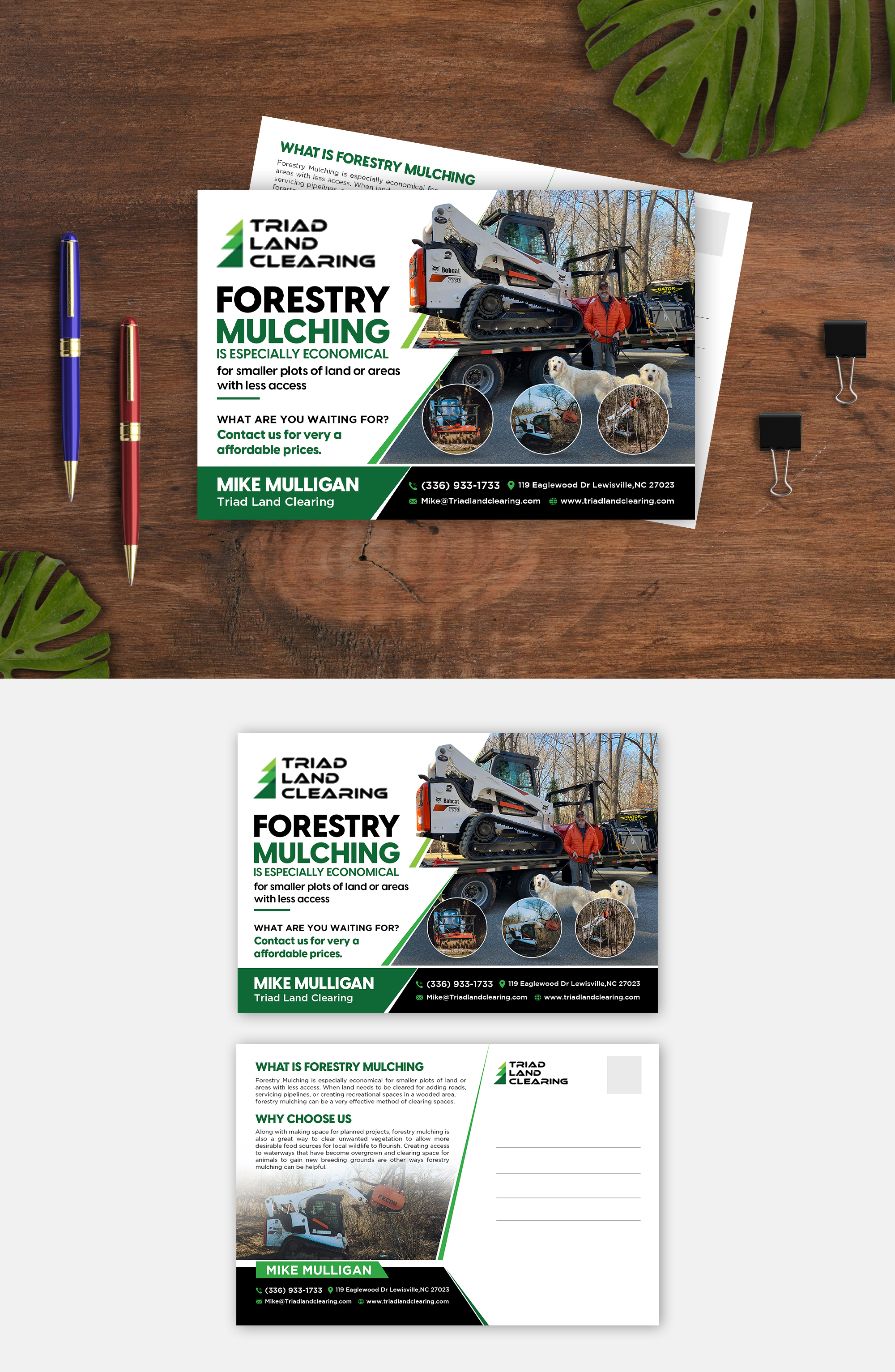 Postcard Design by debdesign for Triad Land Clearing  | Design #27945288
