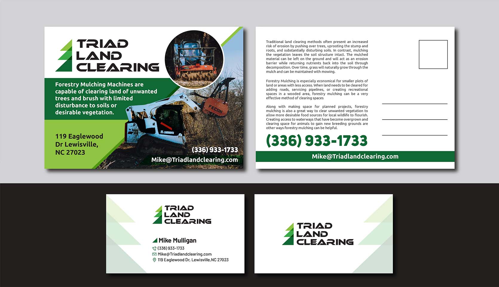 Postcard Design by Deziners Zone for Triad Land Clearing  | Design #27940317