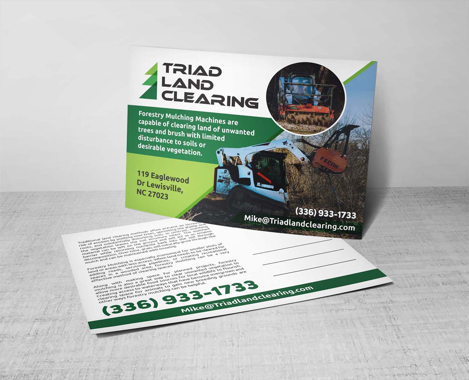 Postcard Design by Deziners Zone for Triad Land Clearing  | Design #27940318