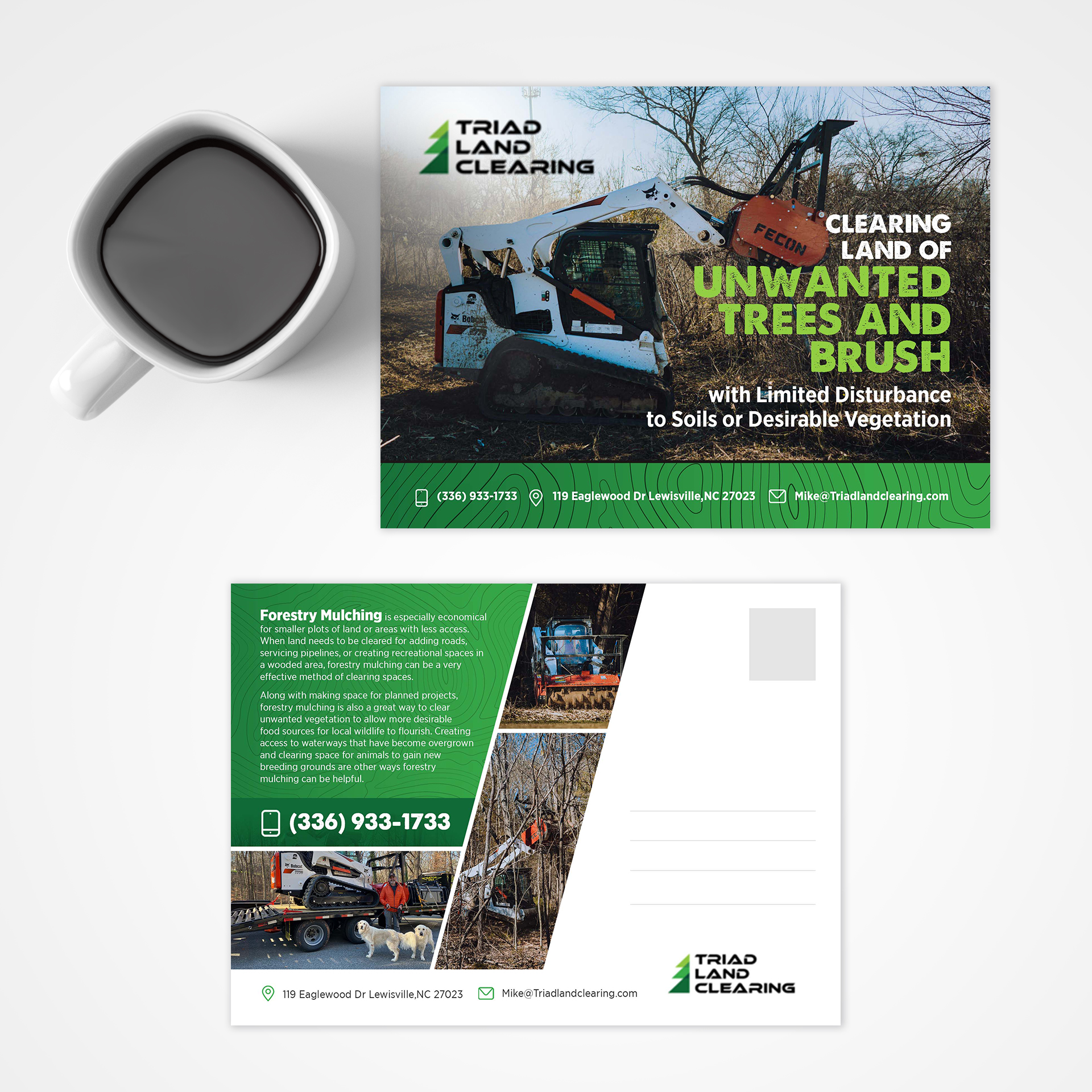 Postcard Design by Deepak_9_Malhotra for Triad Land Clearing  | Design: #27959011